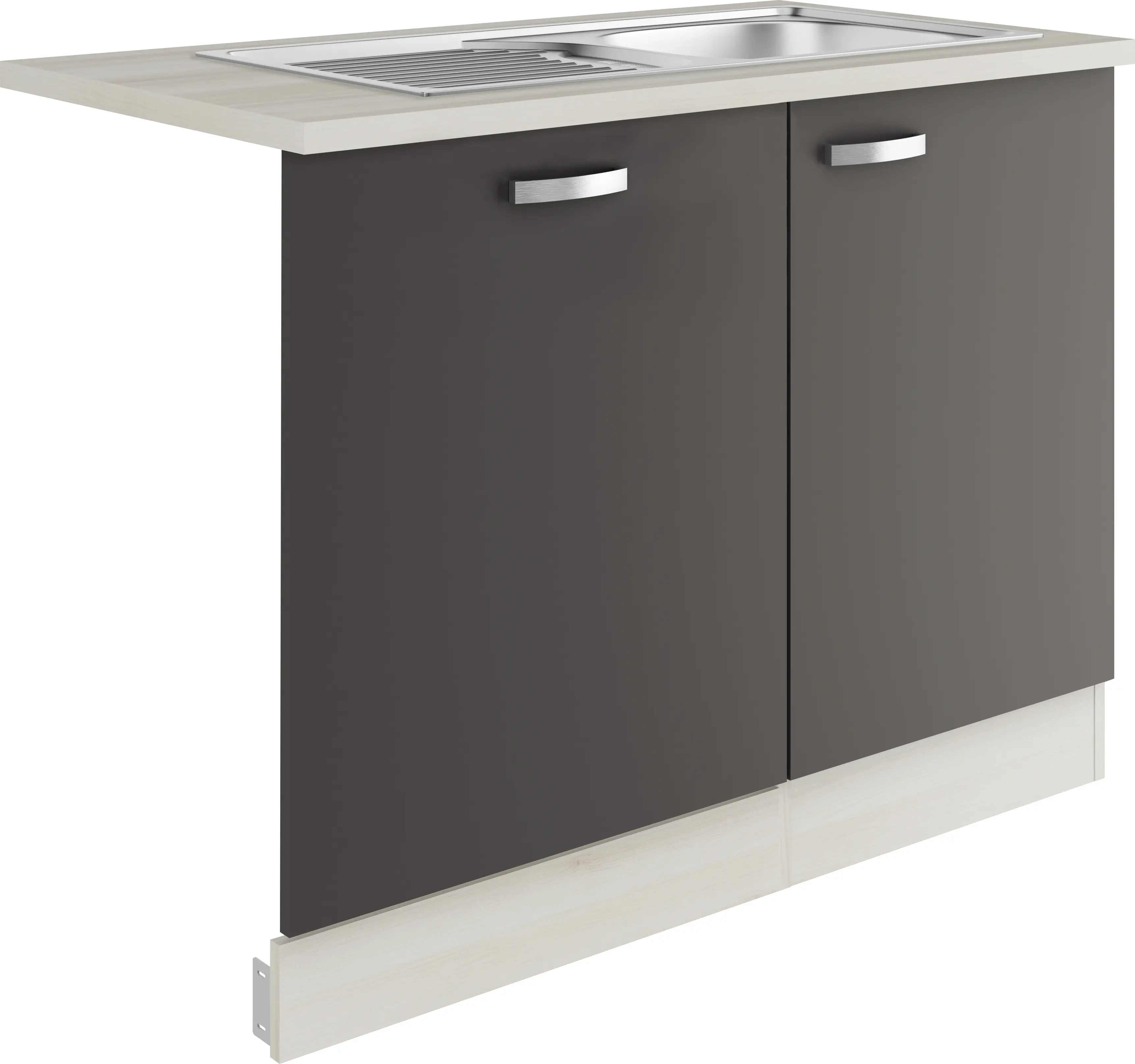 Optifit Spüle mit Unterschrank-Set Faro 220 anthrazit/akazie 110 cm