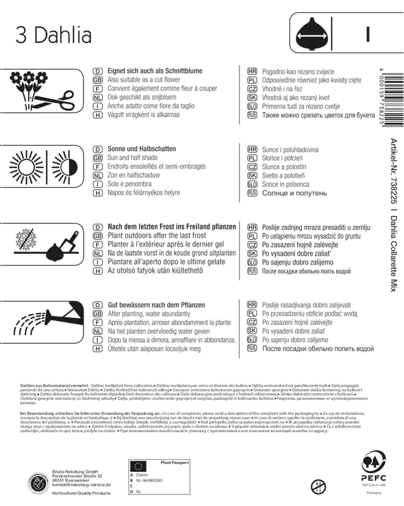 Kiepenkerl Bienenfreundlicher Halskrausen-Dahlien Mix Inhalt: 3 Stück