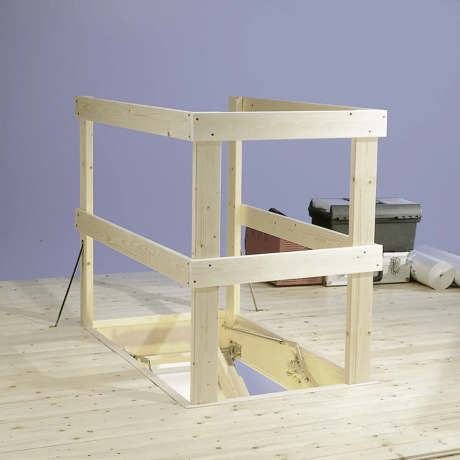 Dolle Lukenschutz-Geländer Holz für Bodentreppen bis max. 130 x 70 cm