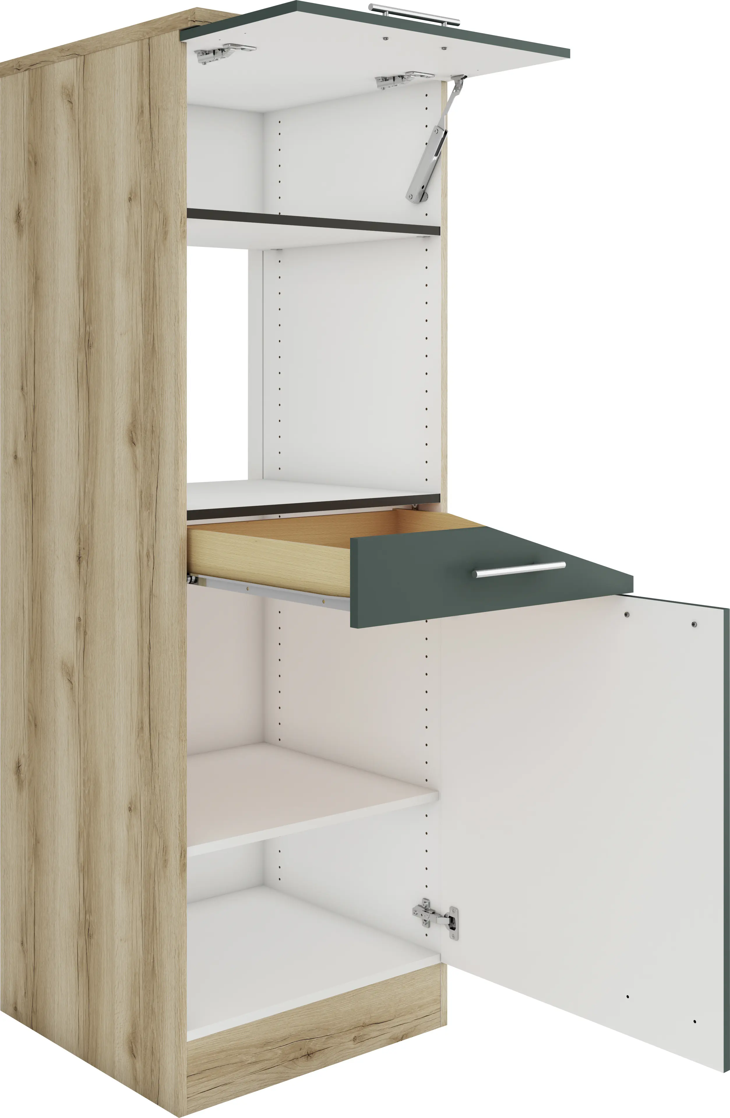 Optifit Midischrank Savona 405 steingrün/eiche 60 cm