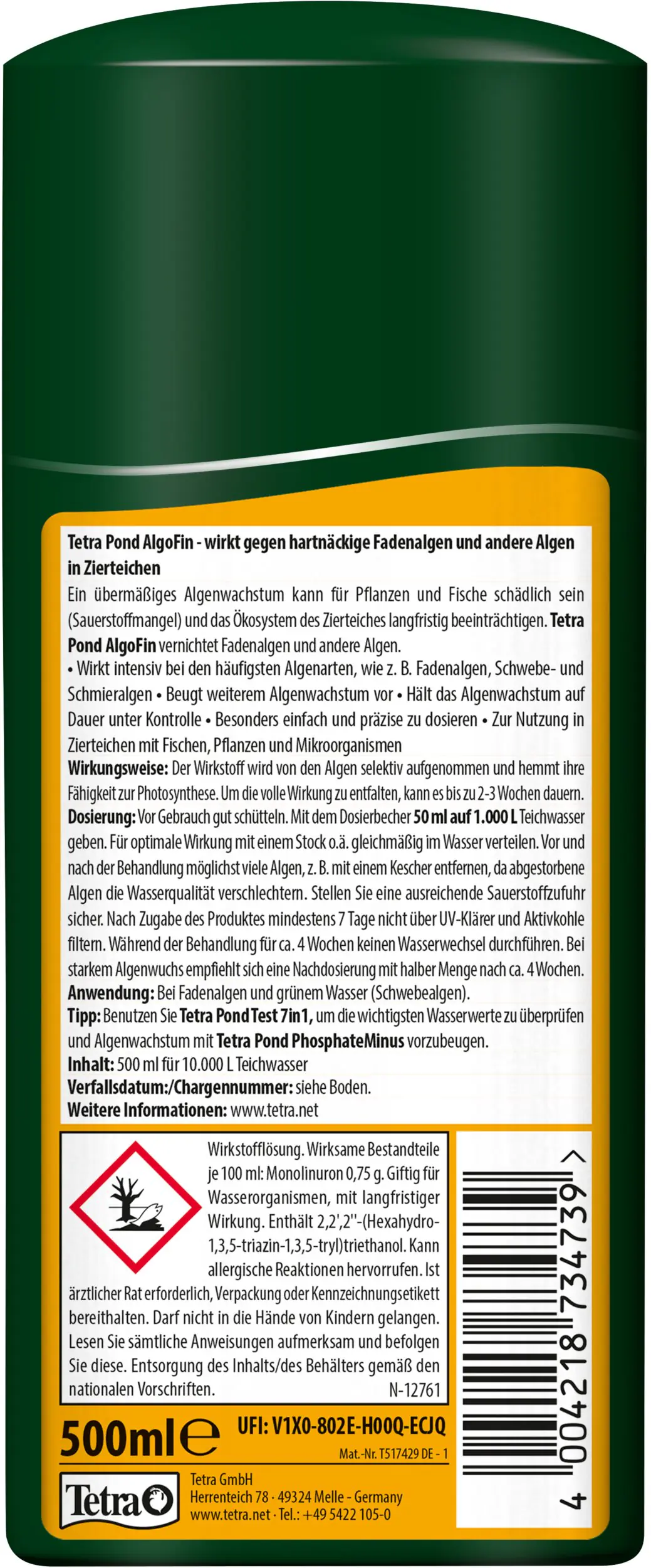 Tetra Pond Algenbekämpfung AlgoFin 500 ml