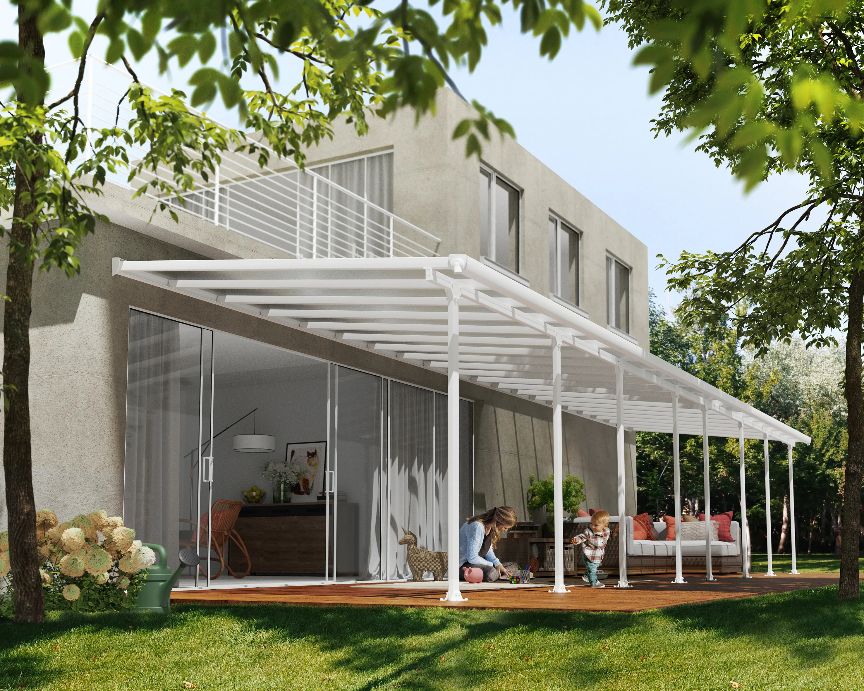 Canopia Terrassendach 1092 x 300 cm weiß