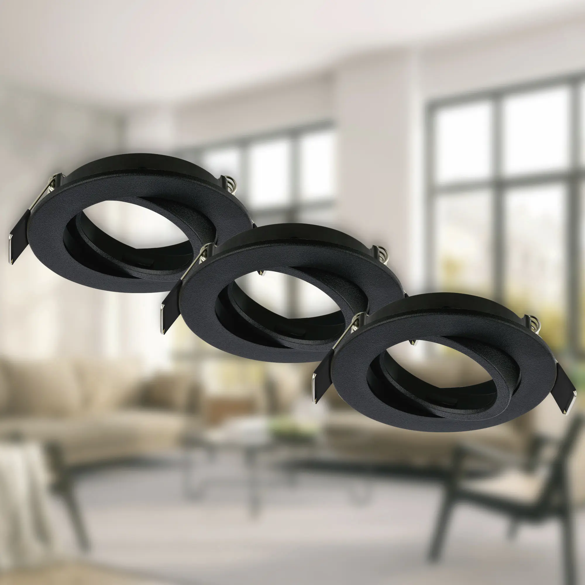 Briloner LED Einbauleuchte Biwa 3x GU10 bis 7W ohne Leuchtmittel schwarz