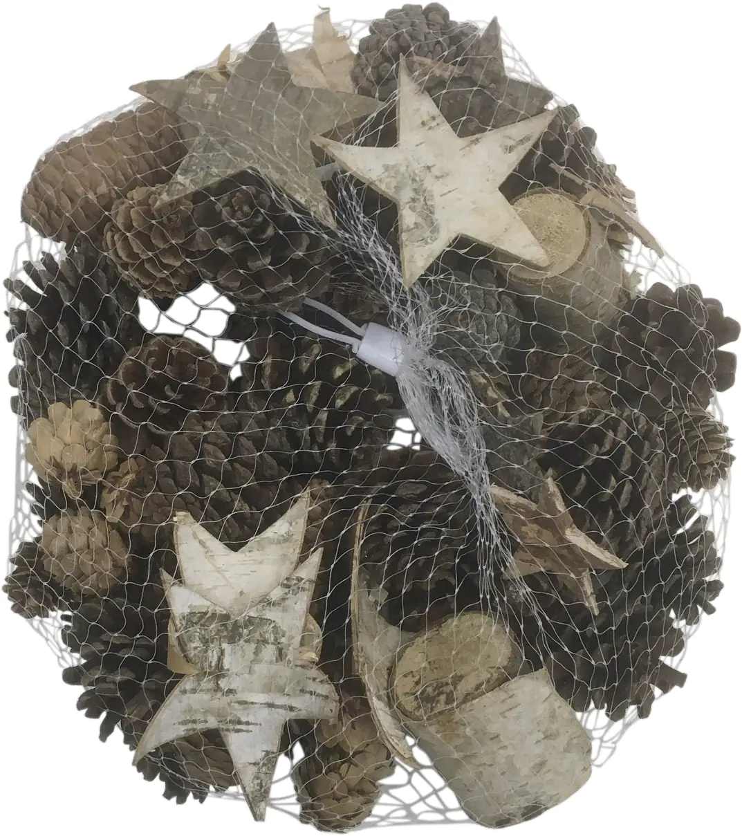 8716161161680 Star Home Decor Streudeko Zapfen Holzsterne natur