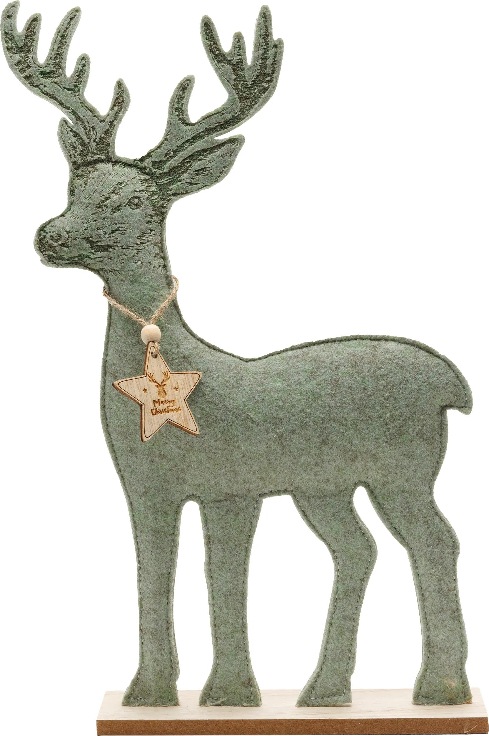 TrendLine Dekofigur Holz Rentier 39 x 5 x 22,5 cm grün