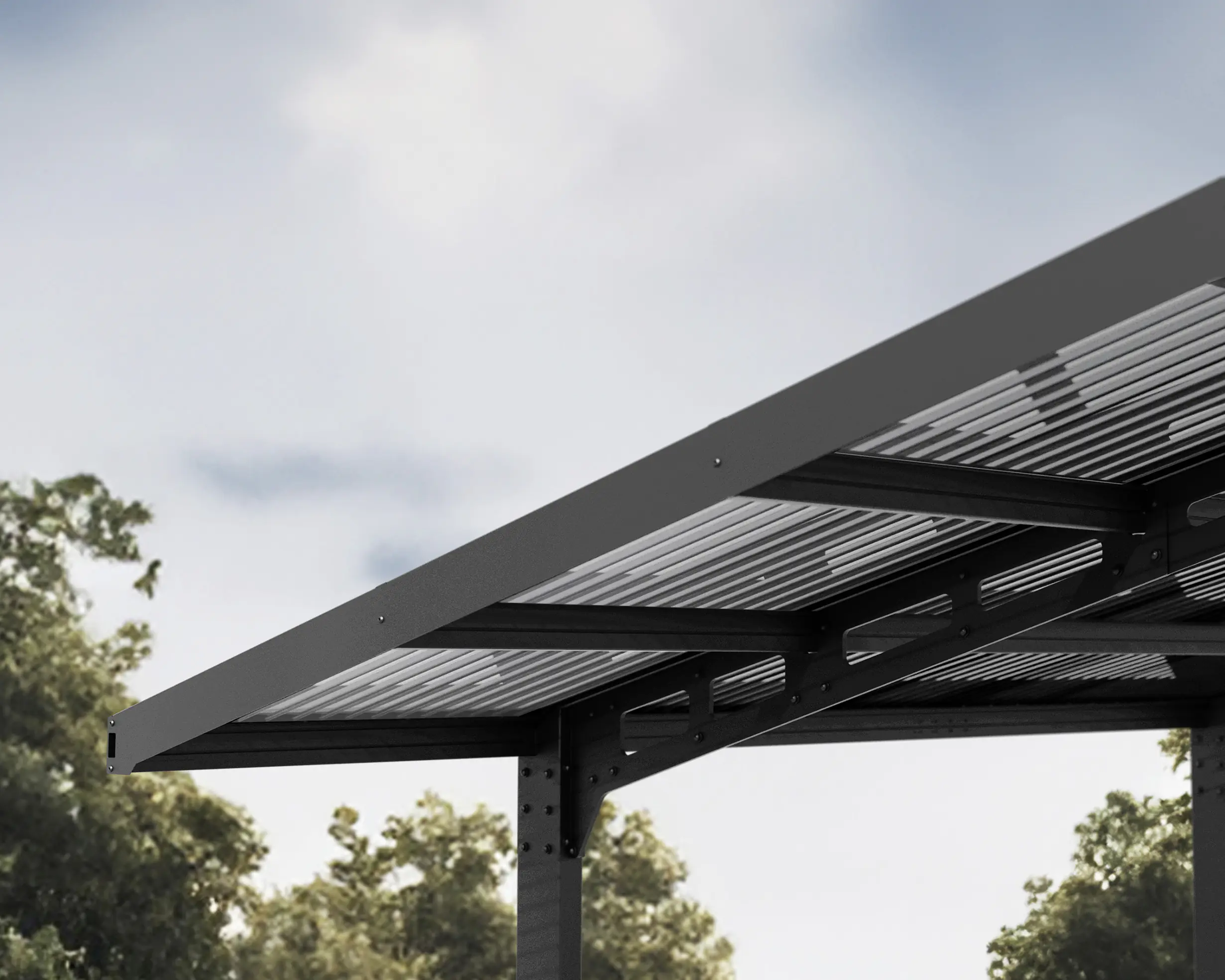 Canopia Carport Sydney Wave  Schwarz Alu 587 x 286 cm