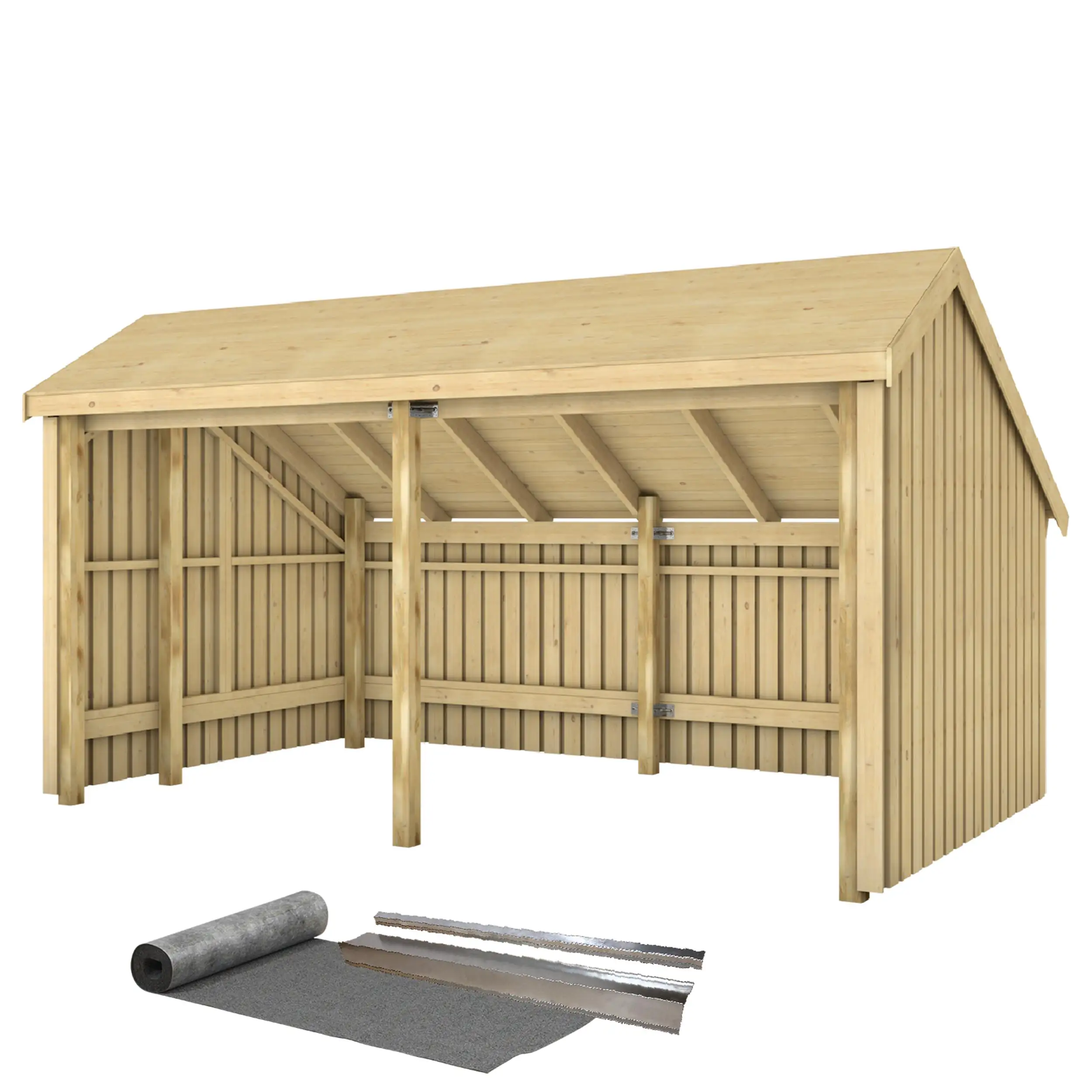 Plus Gartenhaus Multi 2 Module 416 x 238 cm natur offen