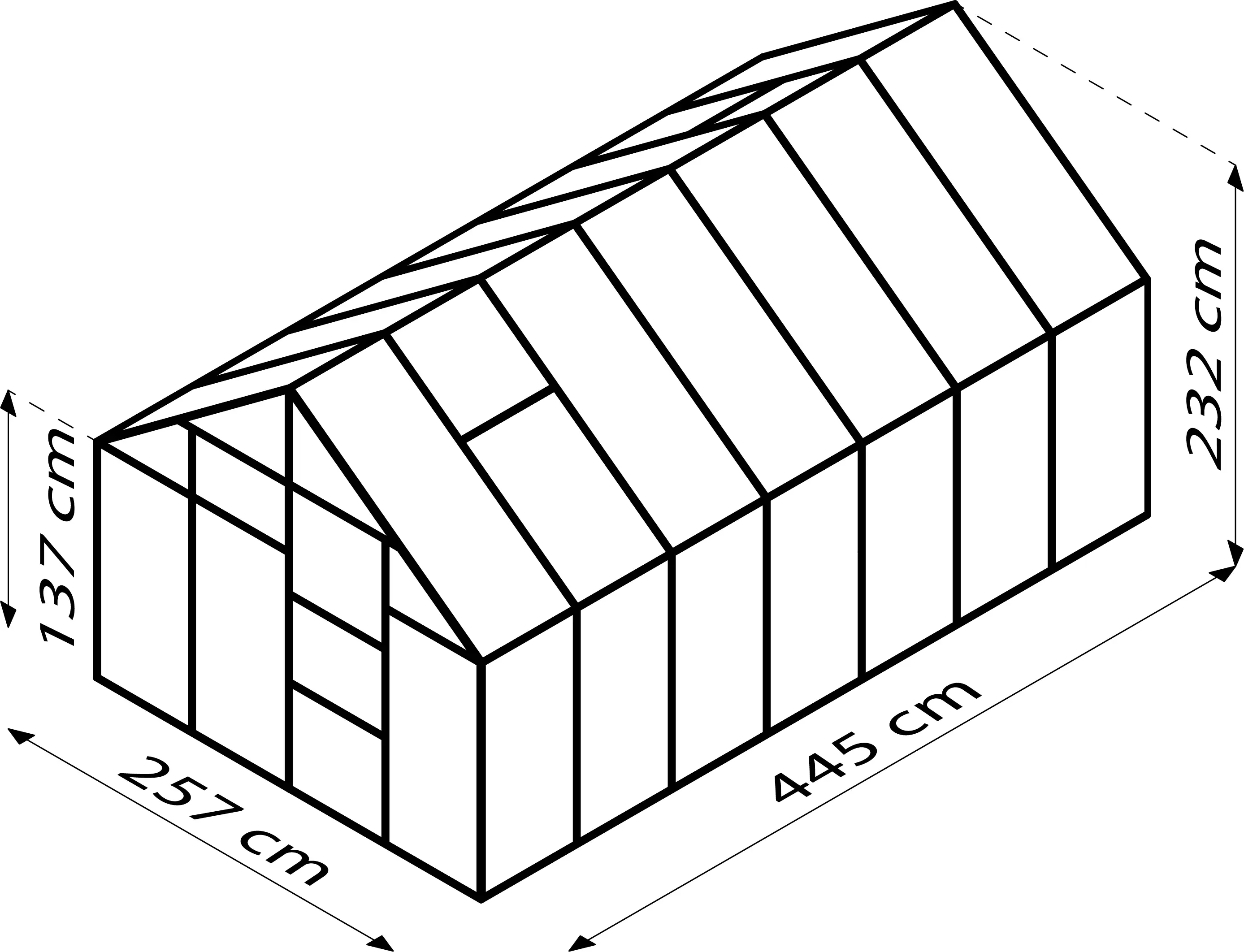 Vitavia Gewächshaus Merkur 11500 254 x 441 cm 3 mm ESG