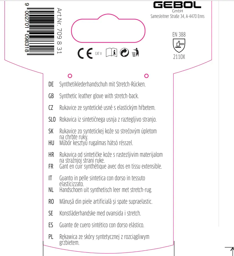 Gebol Handschuh Master Shock  