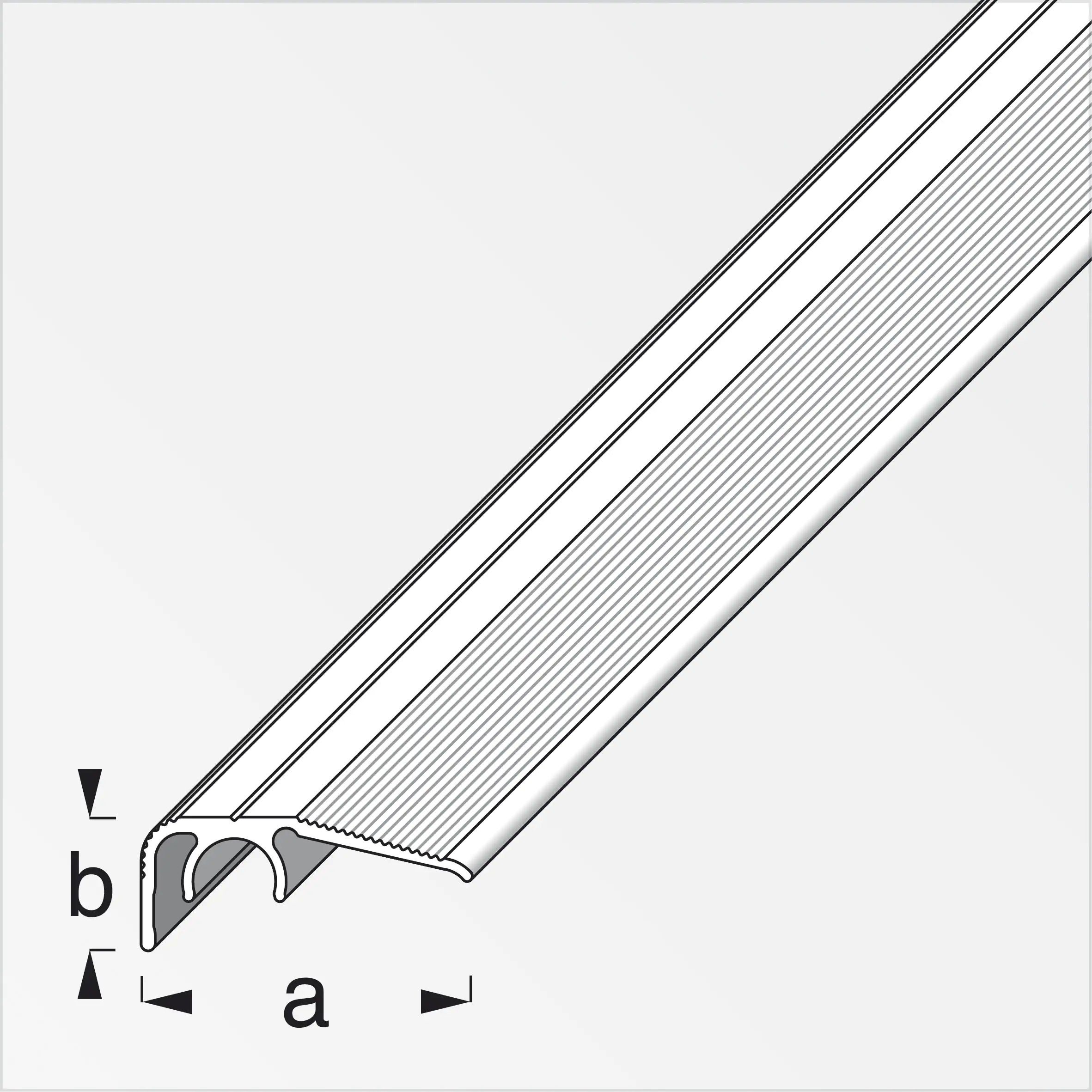 alfer Abschluss-Profil 1 m, 32 x 12.5 mm Aluminium eloxiert silber