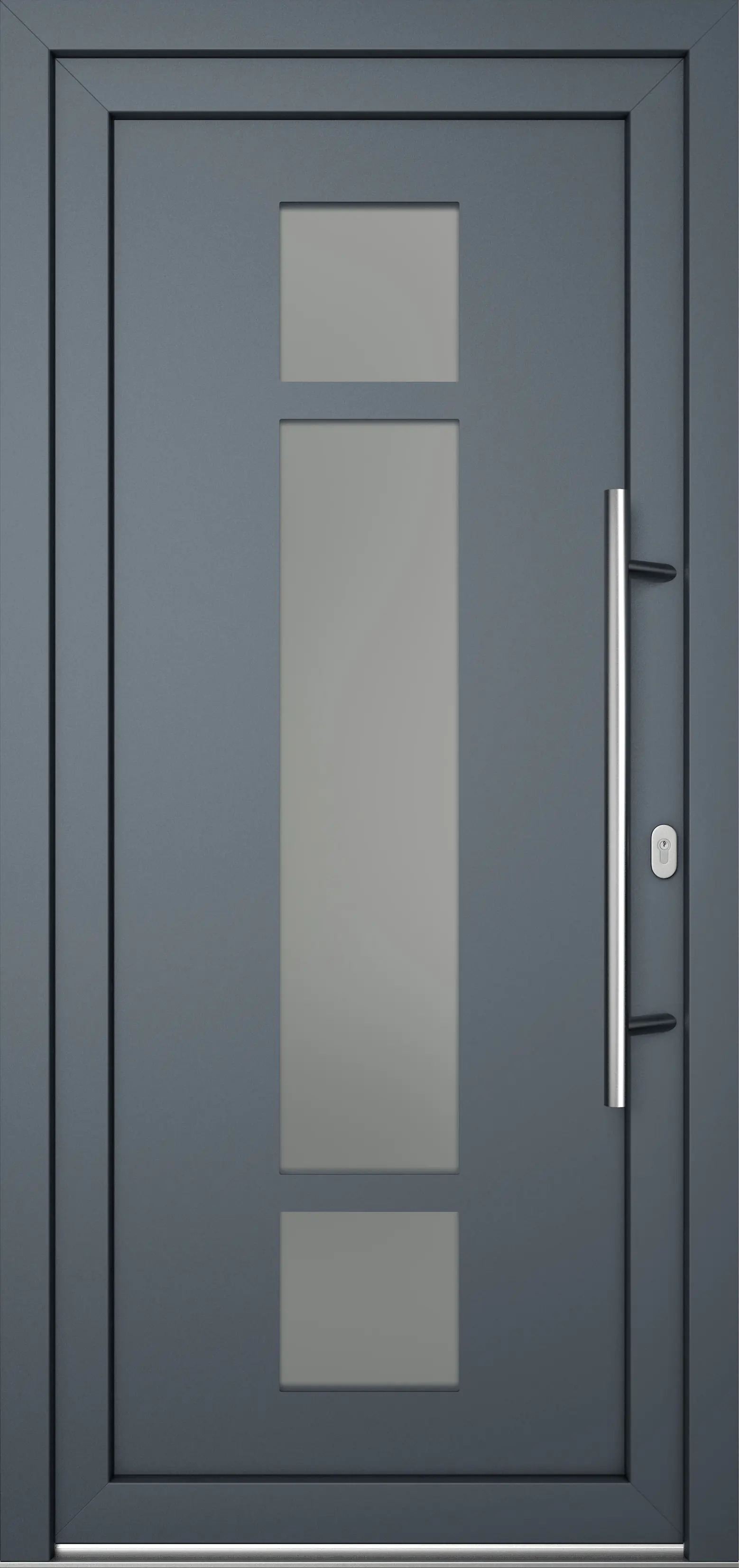 Meeth Haustür Optimal Pro PVC Modell 102 108 x 208 cm DIN Rechts weiß/titan