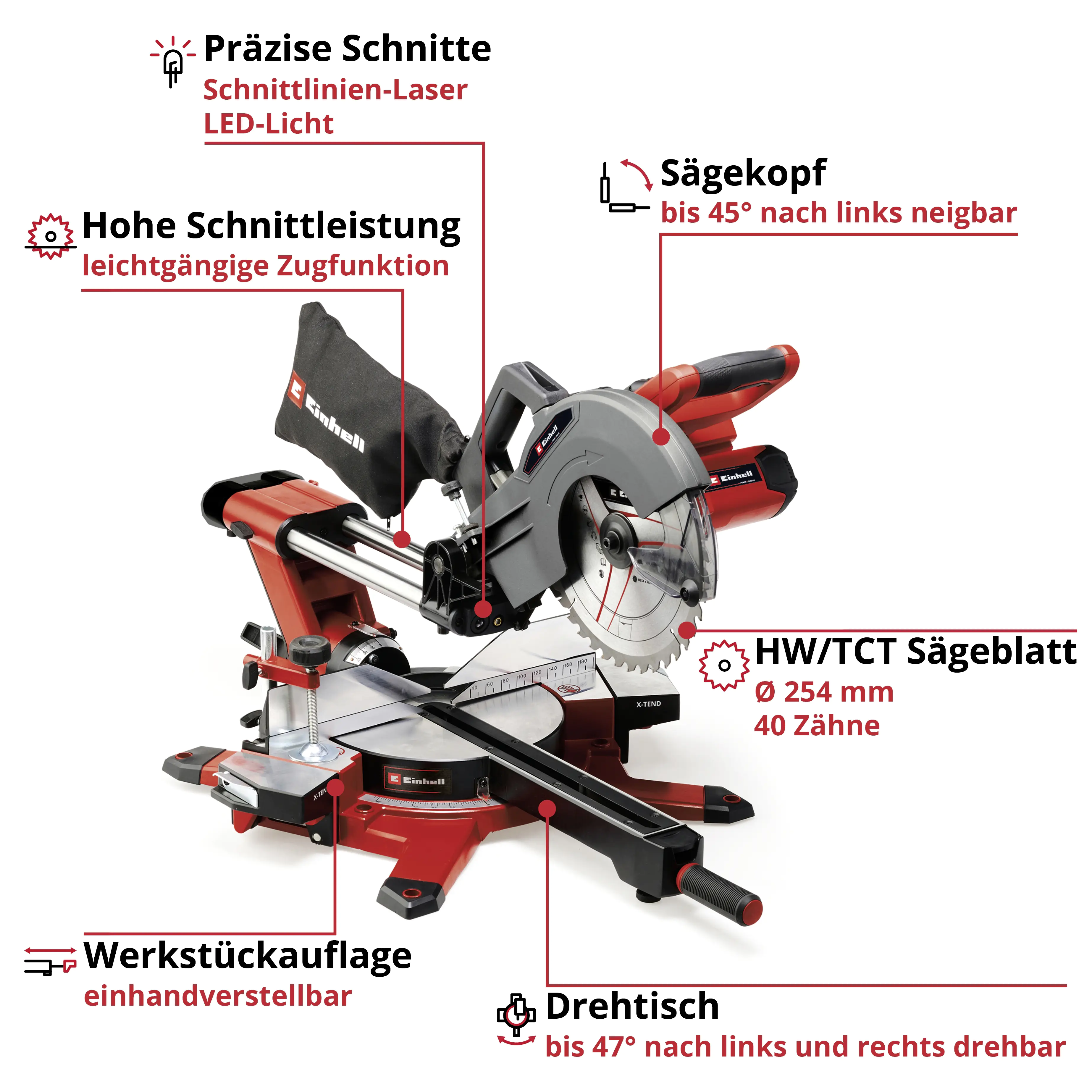 Einhell Expert Akku-Zug-Kapp-Gehrungssäge TE-SM 36/10 L Li Solo 36 V Einhell Expert Akku-Zug-Kapp-Gehrungssäge TE-SM 36/10 L Li Solo 36 V
