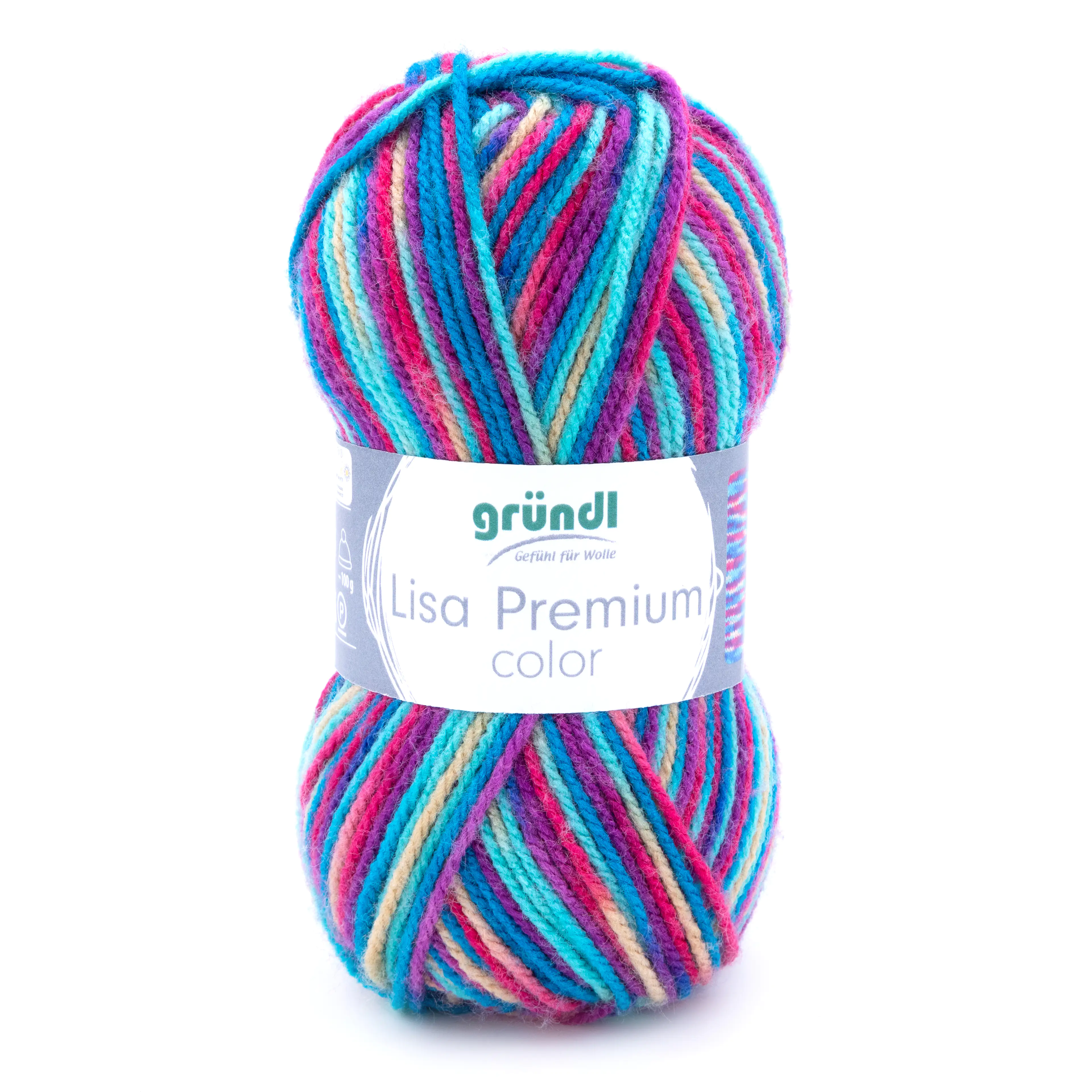 Gründl Wolle Lisa Premium color 50 g petrol-mint-lila-color