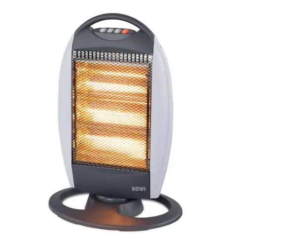 Rowi Halogen Heizstrahler 1200 W tragbar HHS 1200/3/1 T Small, 3 Heizstufen