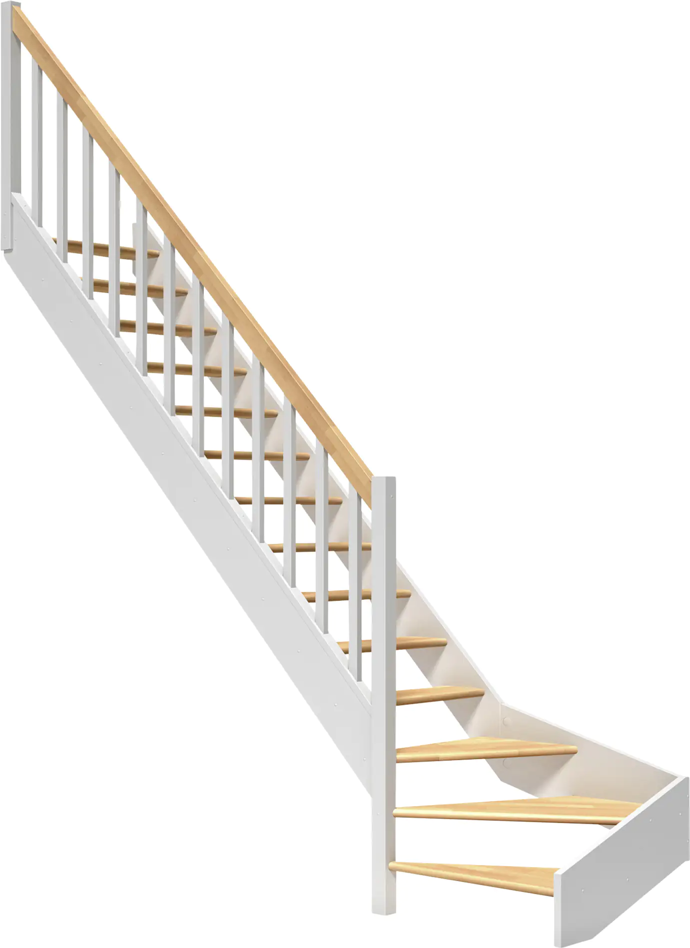 Dolle Raumspartreppen Paris 1/4-gew. Buche weiß inkl. Geländer