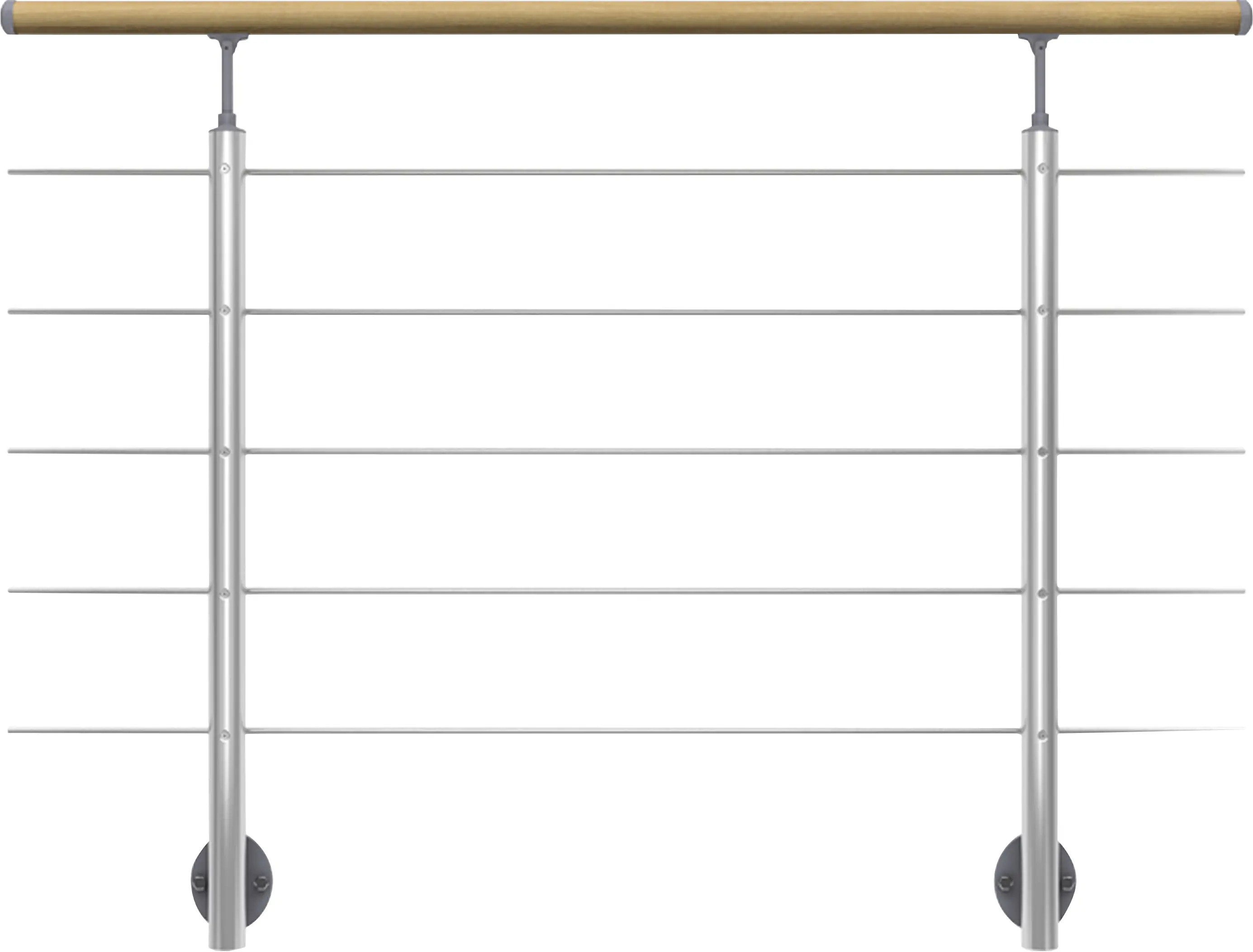 Dolle Geländer-Set mit Handlauf Eiche und Edelstahlstäben für seitliche Montage