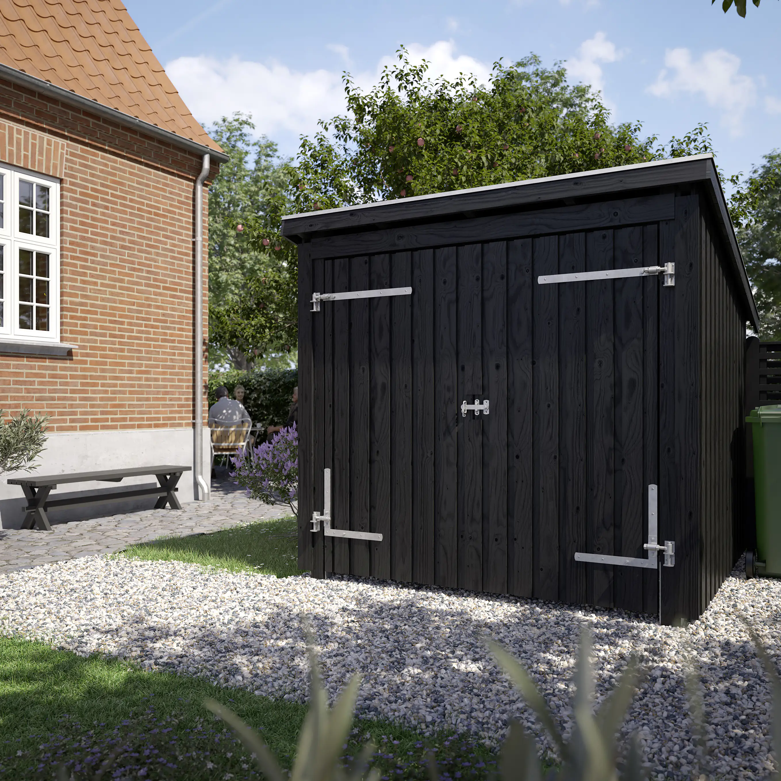 Plus Fahrradunterstand Nordic 213 x 208 cm natur mit Doppelttür