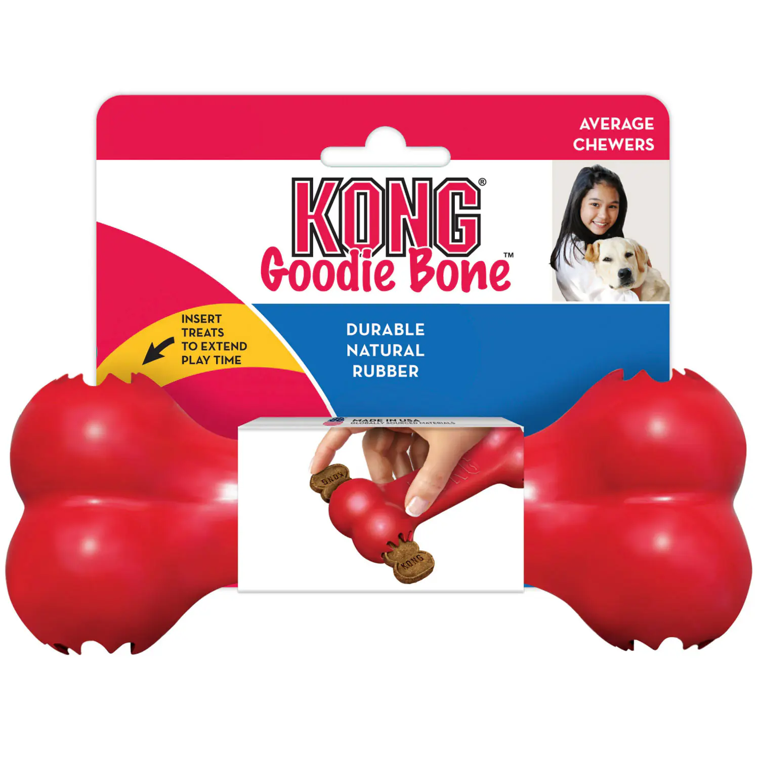 Kong Hundespielzeug Goodie Bone 13 cm rot