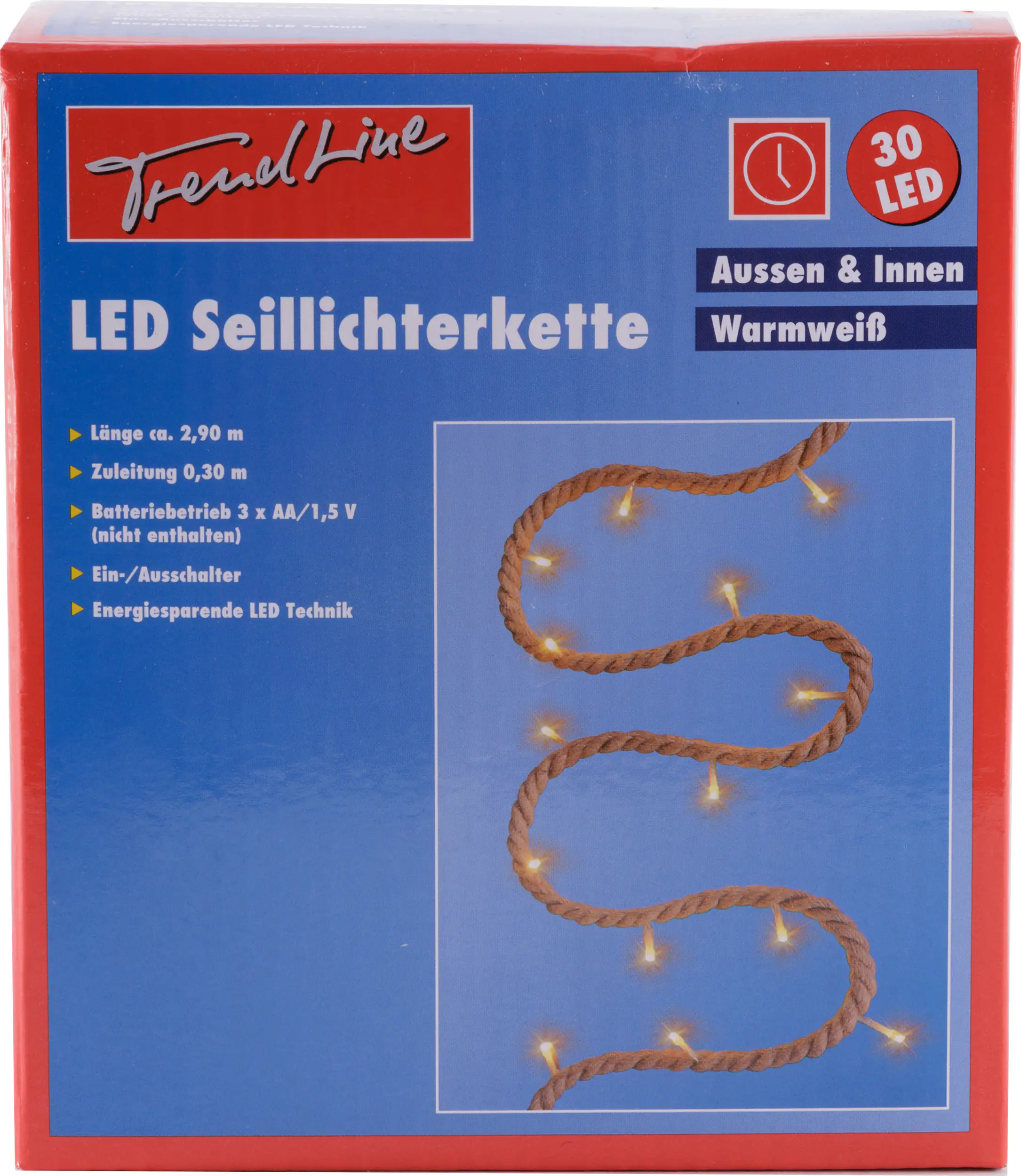 TrendLine LED Seillichterkette 30 LED für Innen und Außen, LED Technik