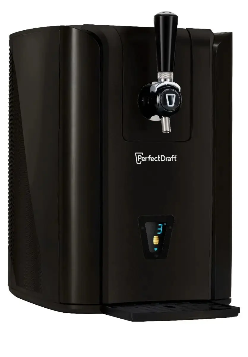 Perfect Draft Pro Bierzapfanlage schwarz für 6 l Party Fässer + Becks gold 6l Fass