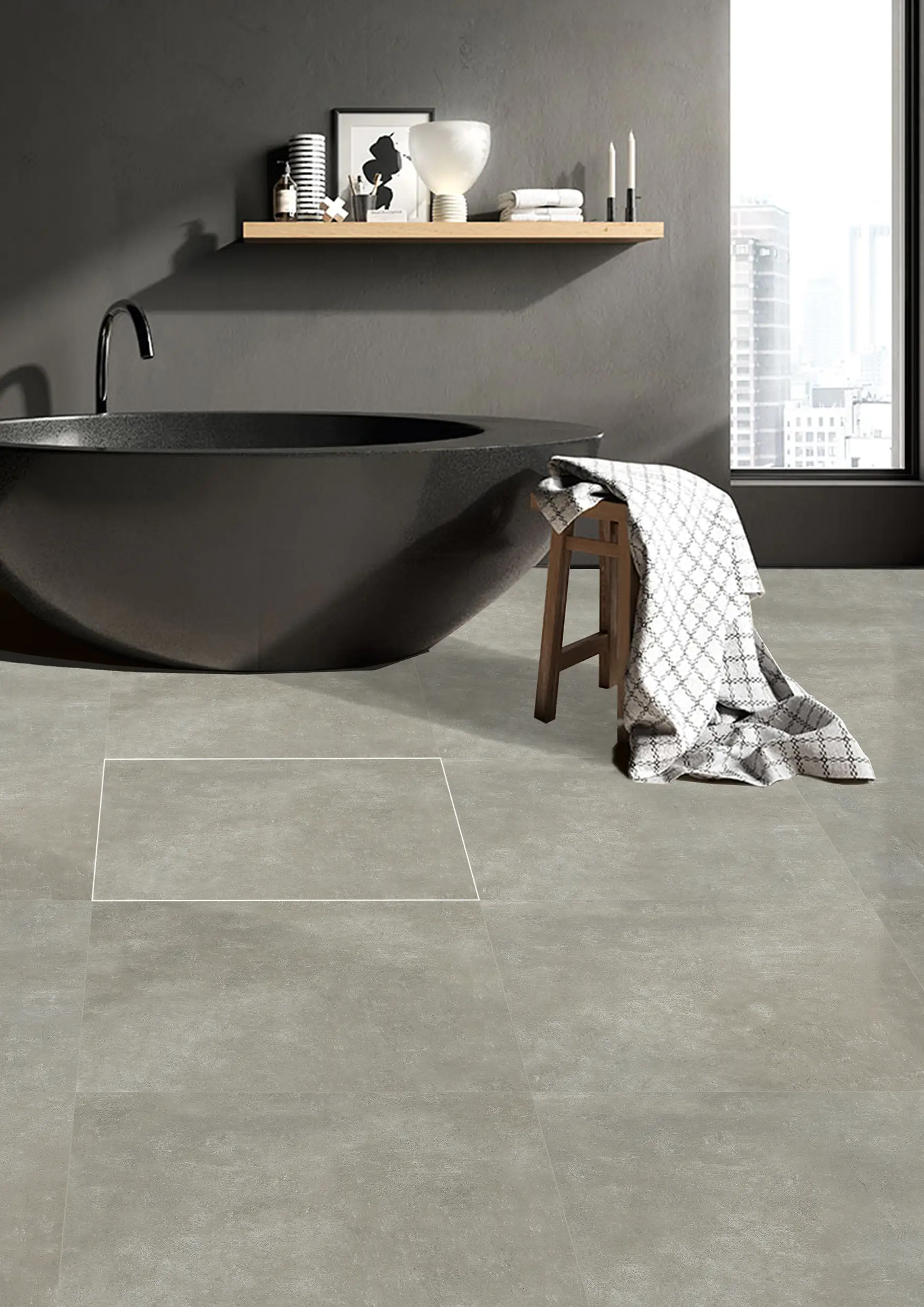 Bodenfliese Feinsteinzeug Beton 60 x 60 cm grau Bodenfliese Feinsteinzeug Beton 60 x 60 cm grau