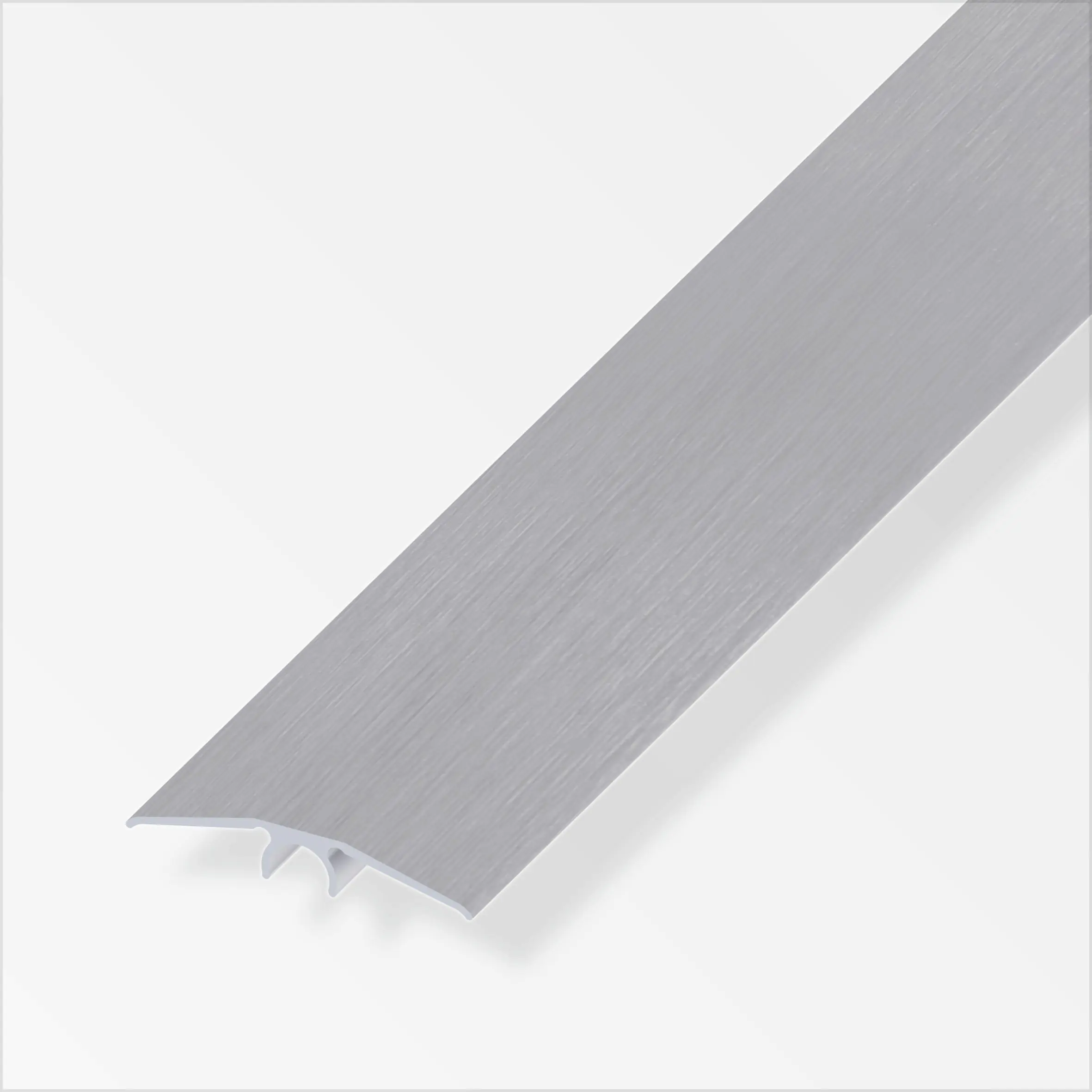 alfer Übergangs-Profil 1 m, 46 mm Aluminium eloxiert gebürstet grau, grau