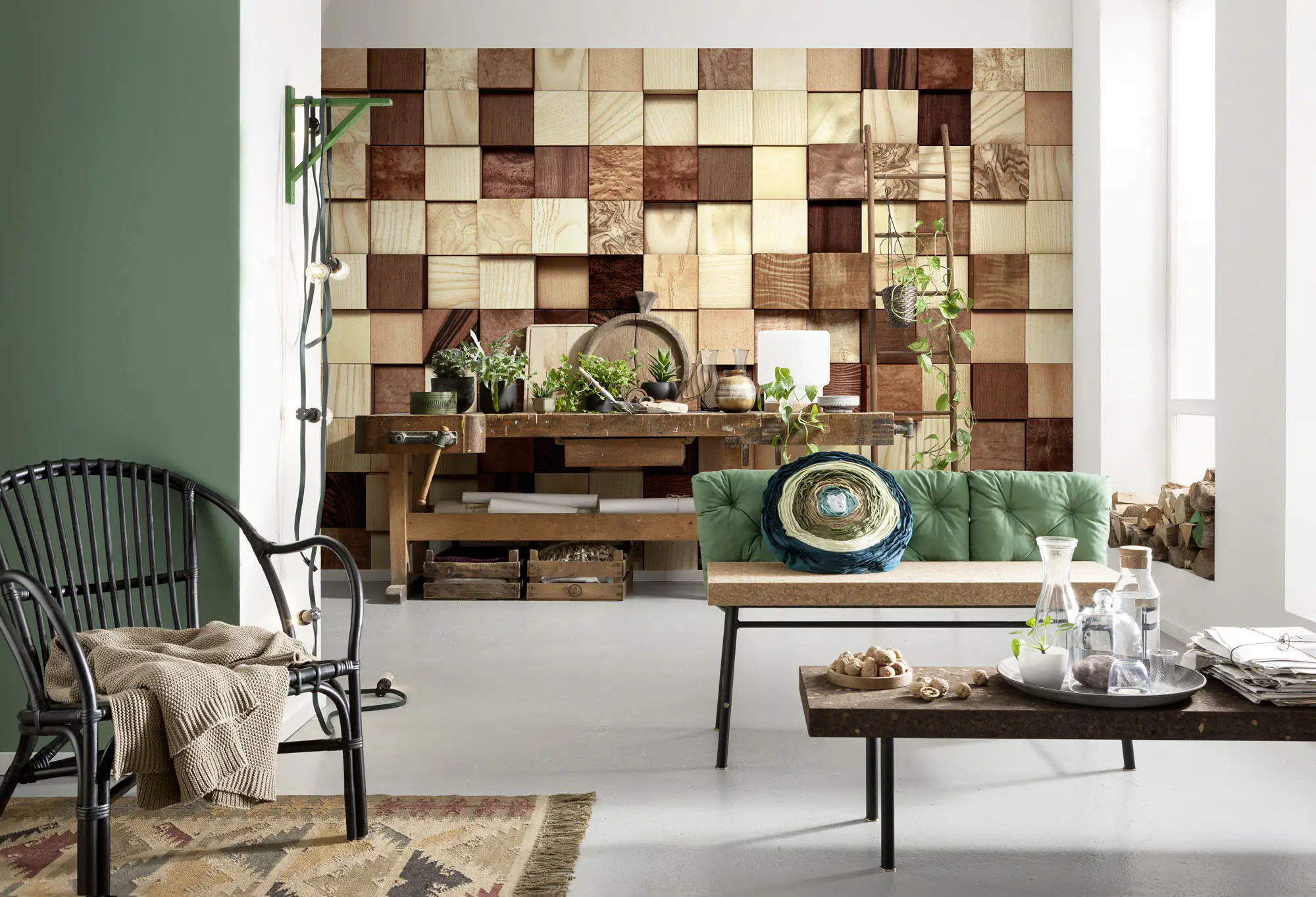 Komar Fototapete Lumbercheck, 368 x 254 cm