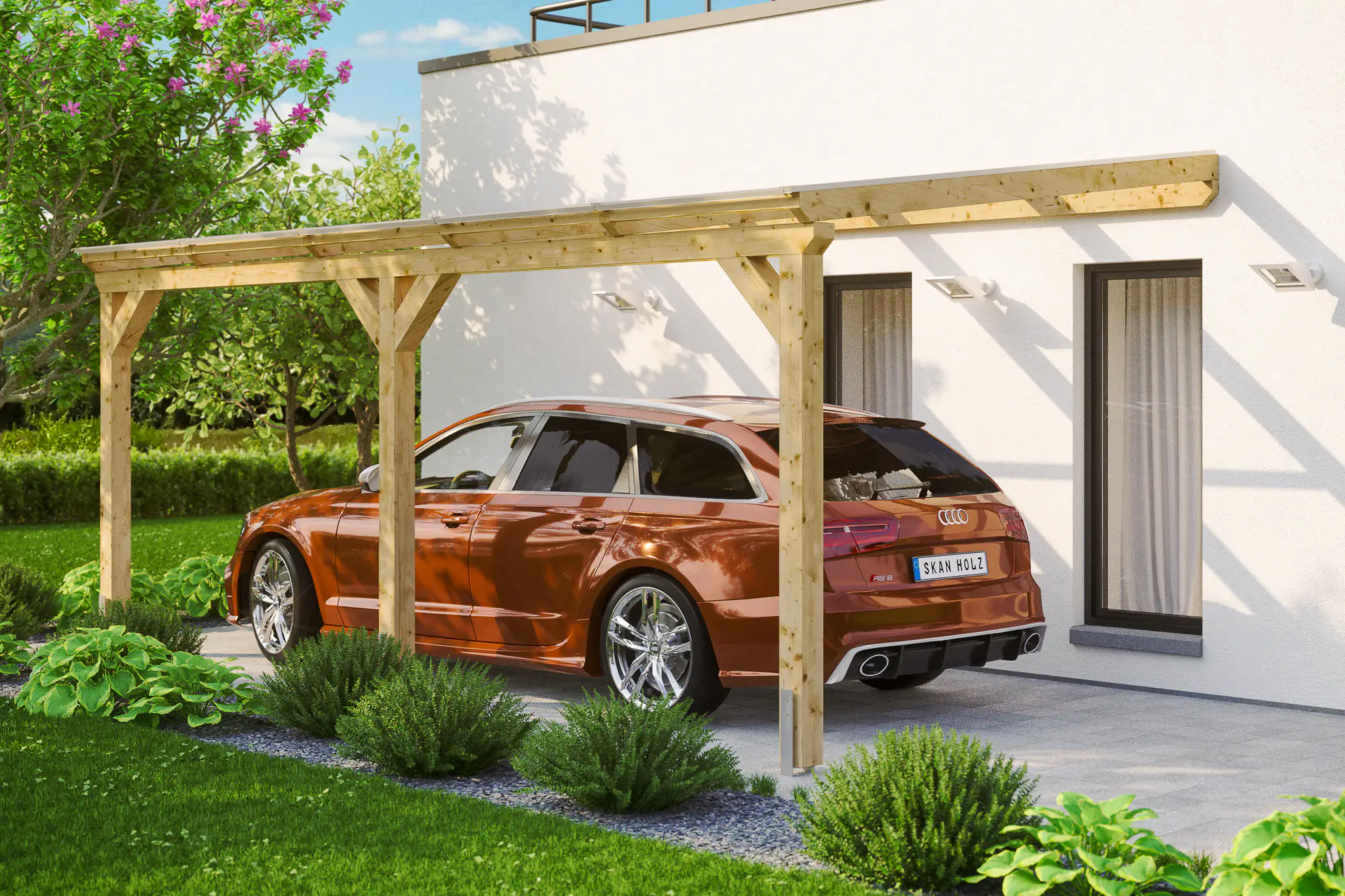 SKAN HOLZ Carport Vogtland 300 x 541 cm, natur