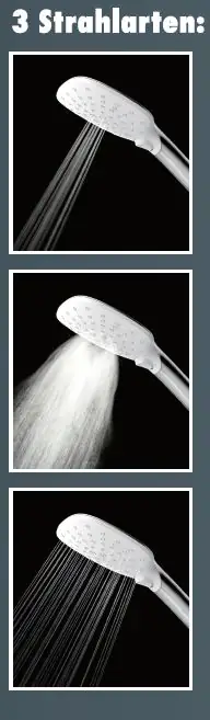 Primaster Handbrause 3 Strahlarten Water Dance quadratisch chrom-weiß wassersparend