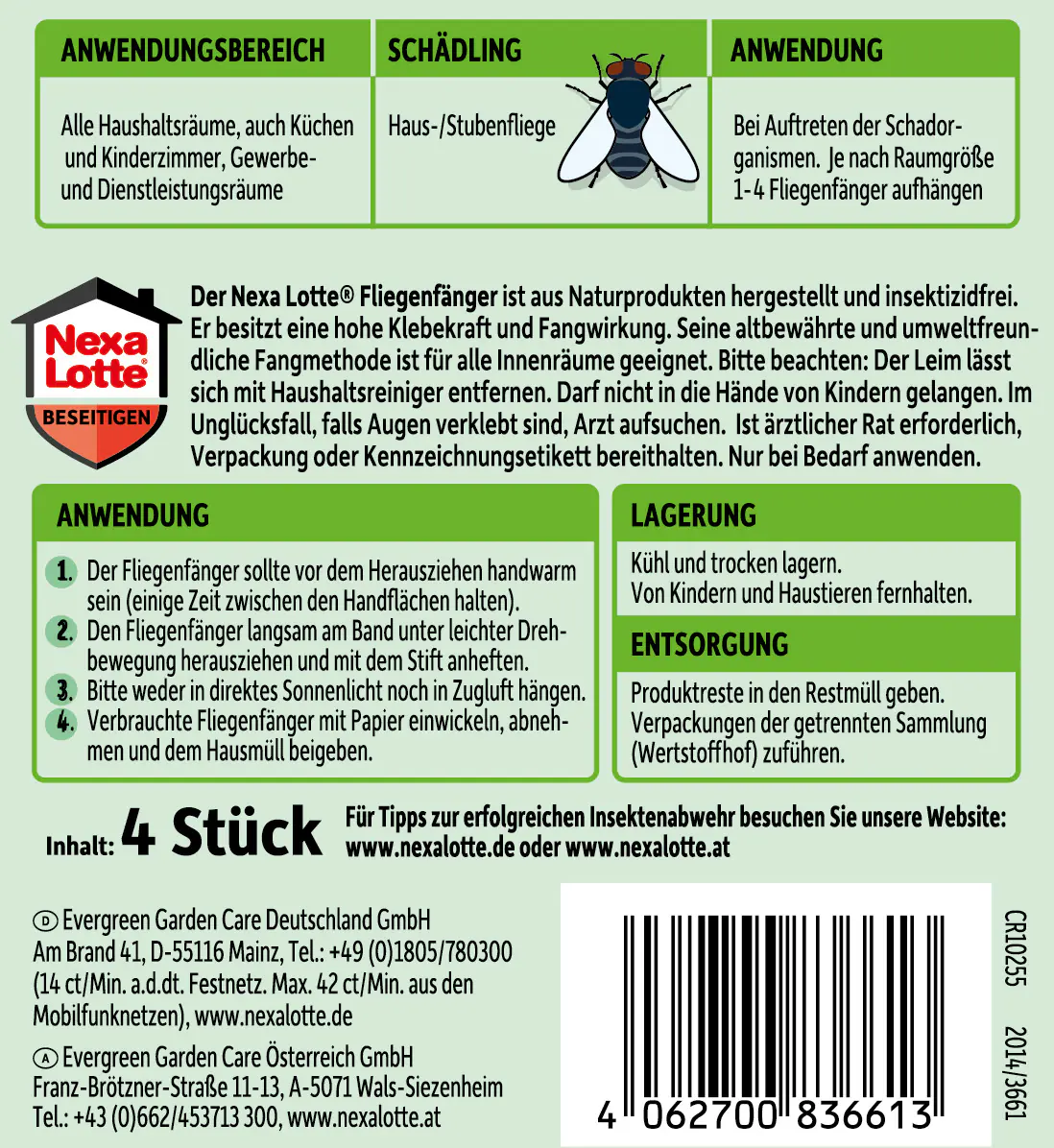 Nexa Lotte Fliegenfänger 4 Stück