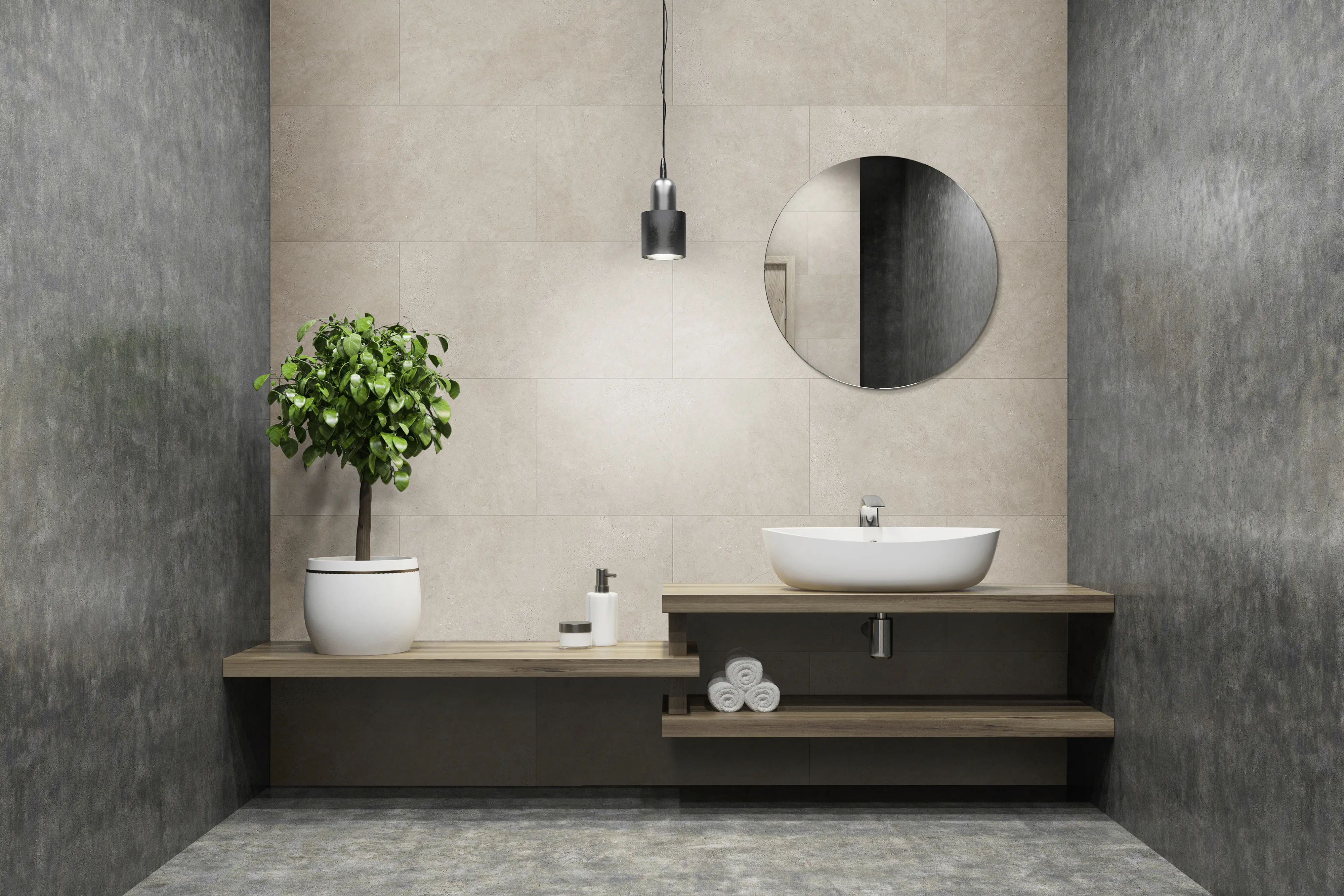 Grosfillex Kunststoffpaneel GX Wall+ Cream Slate 90 x 45 cm 5 mm