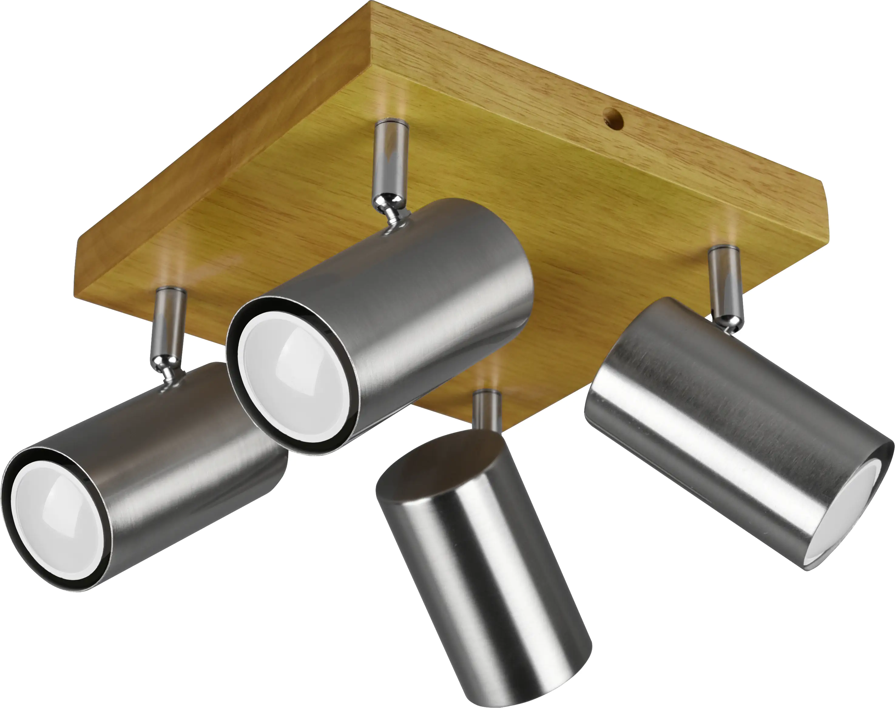 4017807488036_2855486 Trio Leuchten 4er Spot Marley GU10, nickel matt, holzfarbig