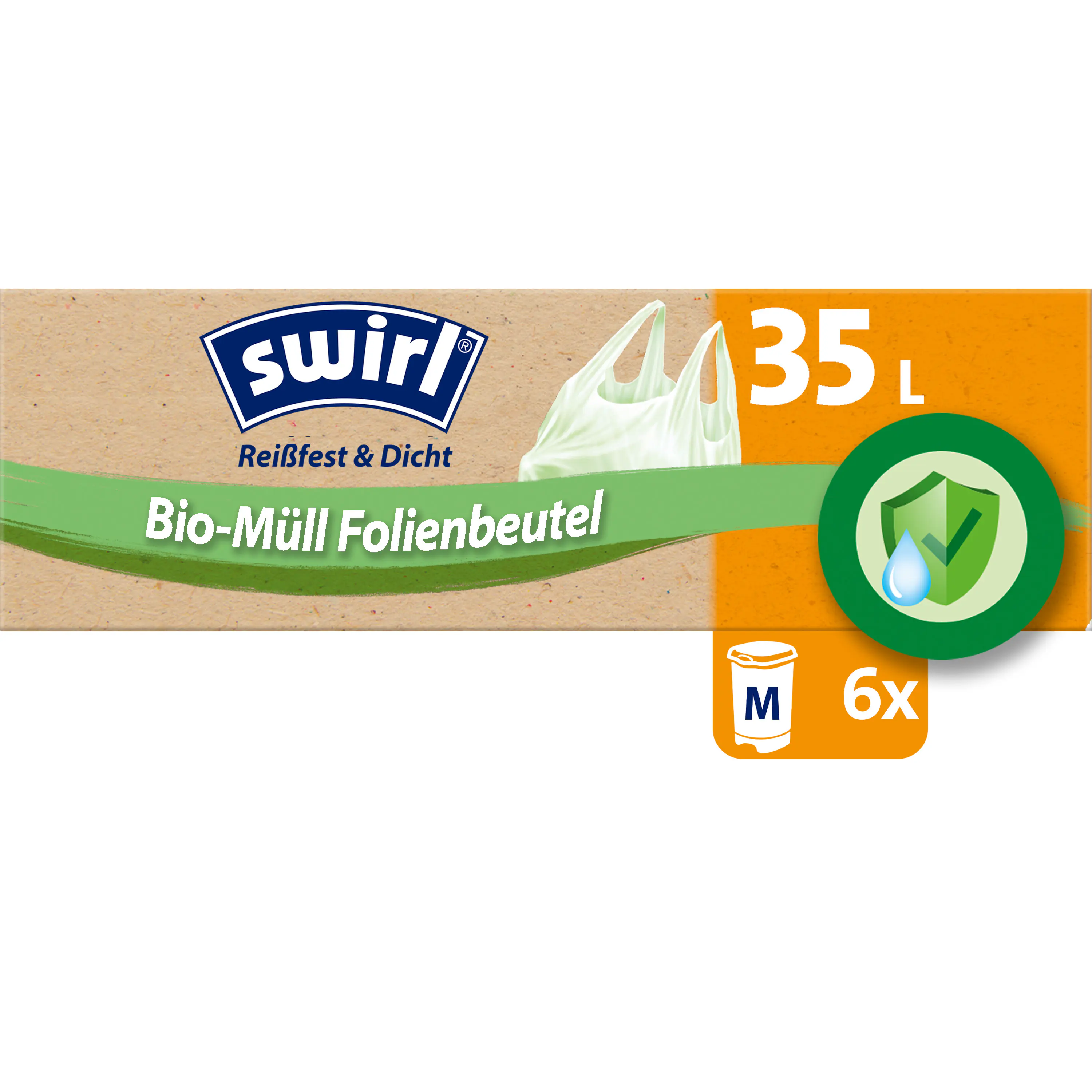 Swirl Bio-Müll-Folienbeutel mit Tragegriff 35 L 6 Stück