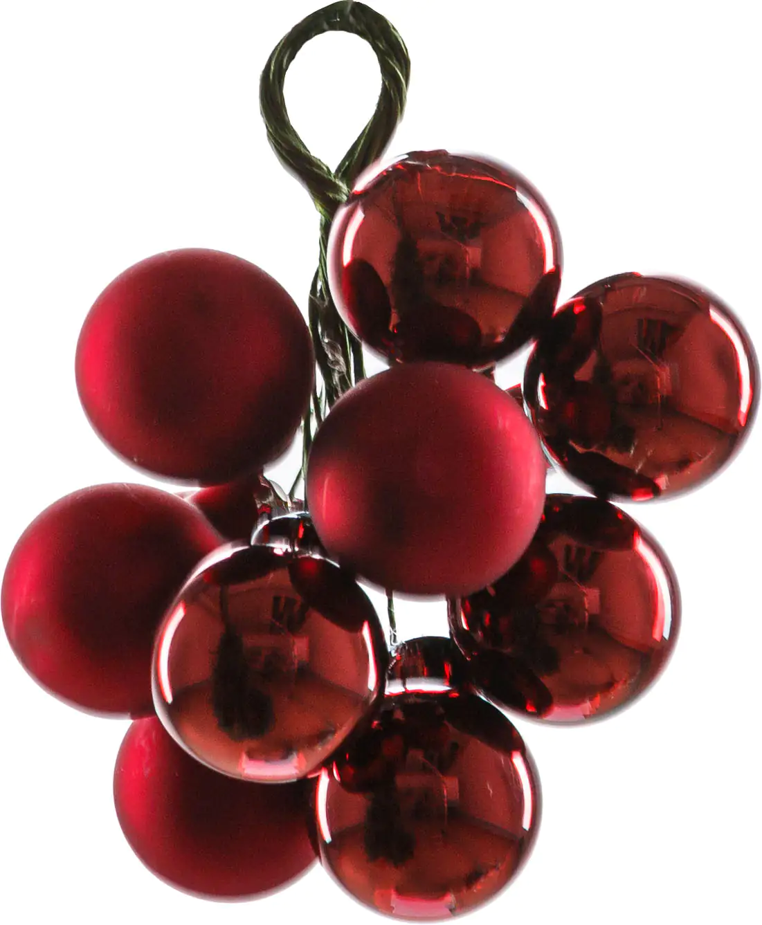 2076601538486_02 TrendLine Weihnachtskugeln aus Glas auf Draht Ø 2 cm ochsenblut 10 Stück