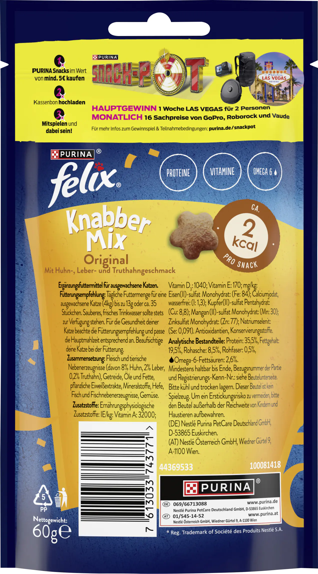Felix Knabbermix Katzensnack Original 60g Felix Knabbermix Katzensnack Original 60g