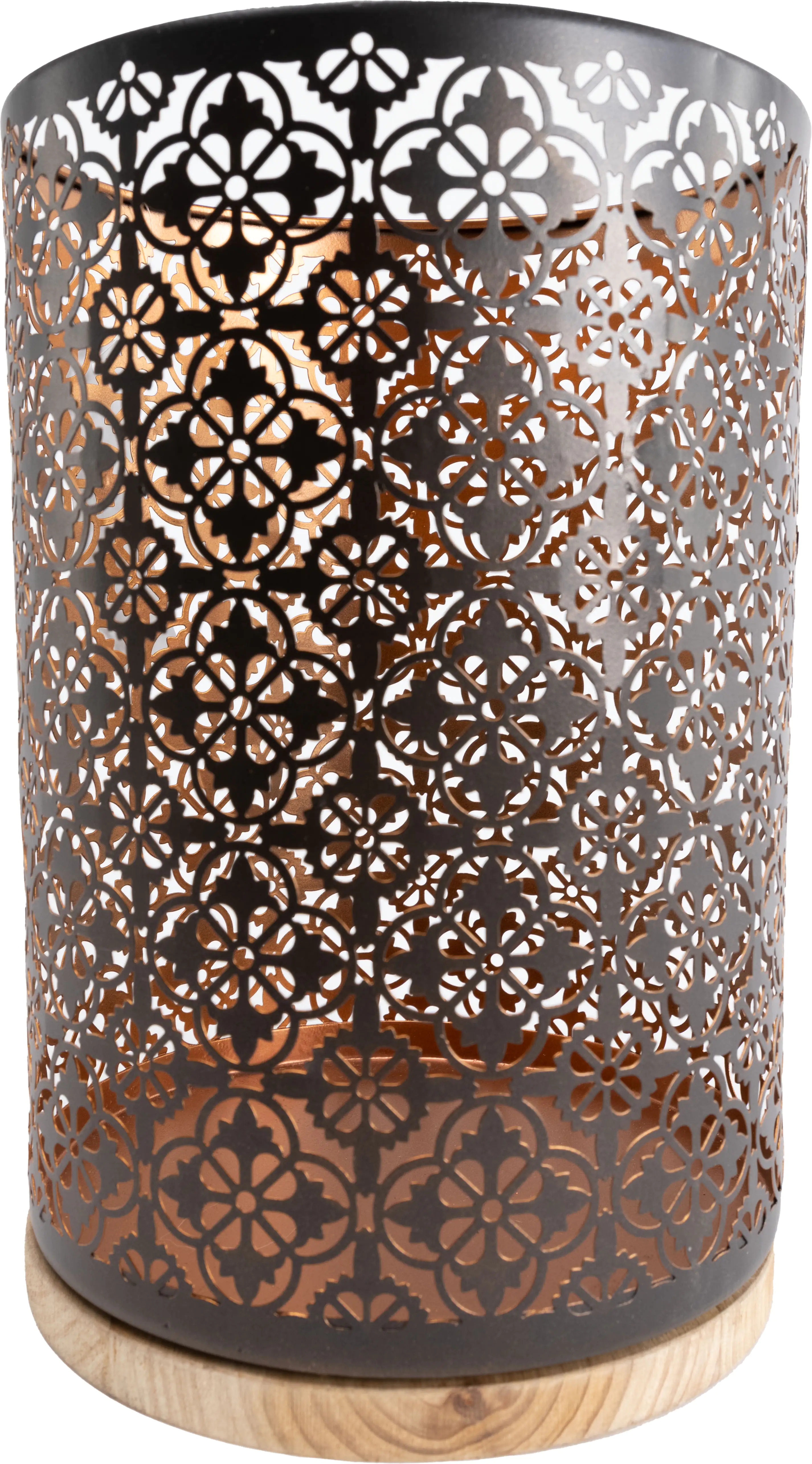4333692393706_01 TrendLine Windlicht Metall 27 cm schwarz gold