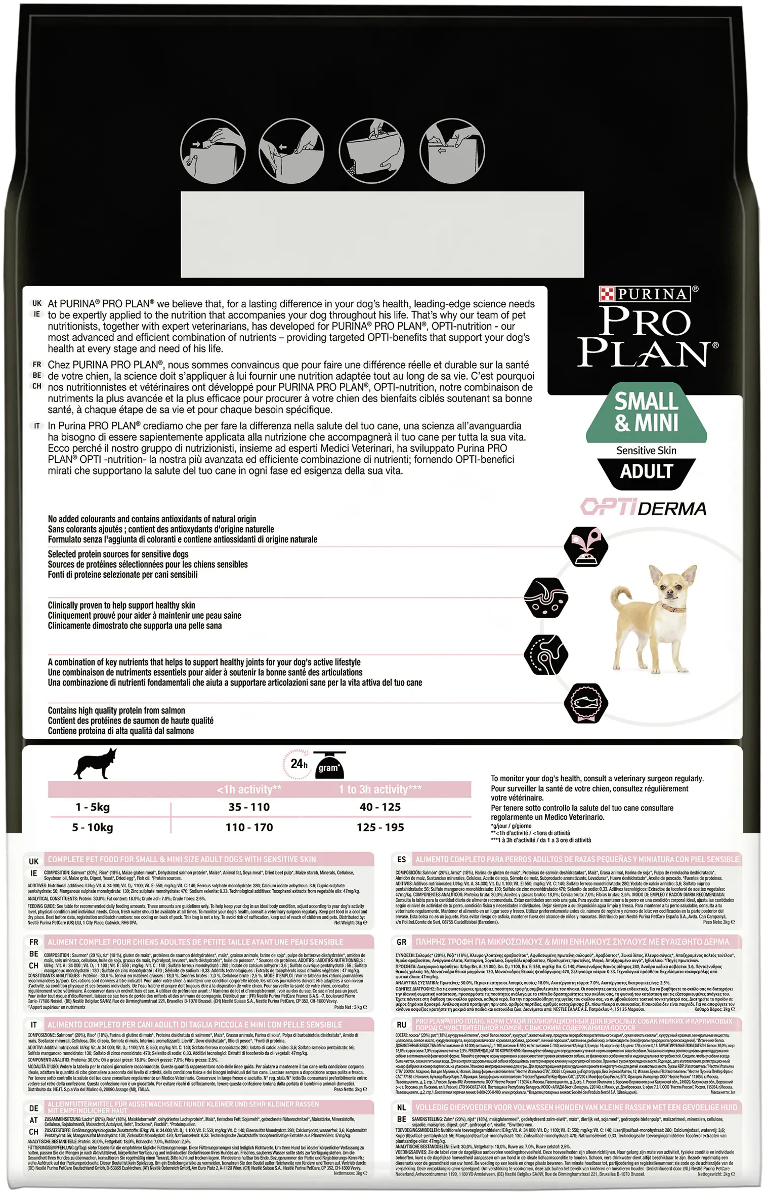 7613035114890_1722127 Purina PRO PLAN Dog Small & Mini Adult Sens. Skin Lachs trocken 3 kg
