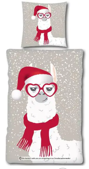 Bettwäsche Microfaser Fleece Lama, 135 x 200 cm