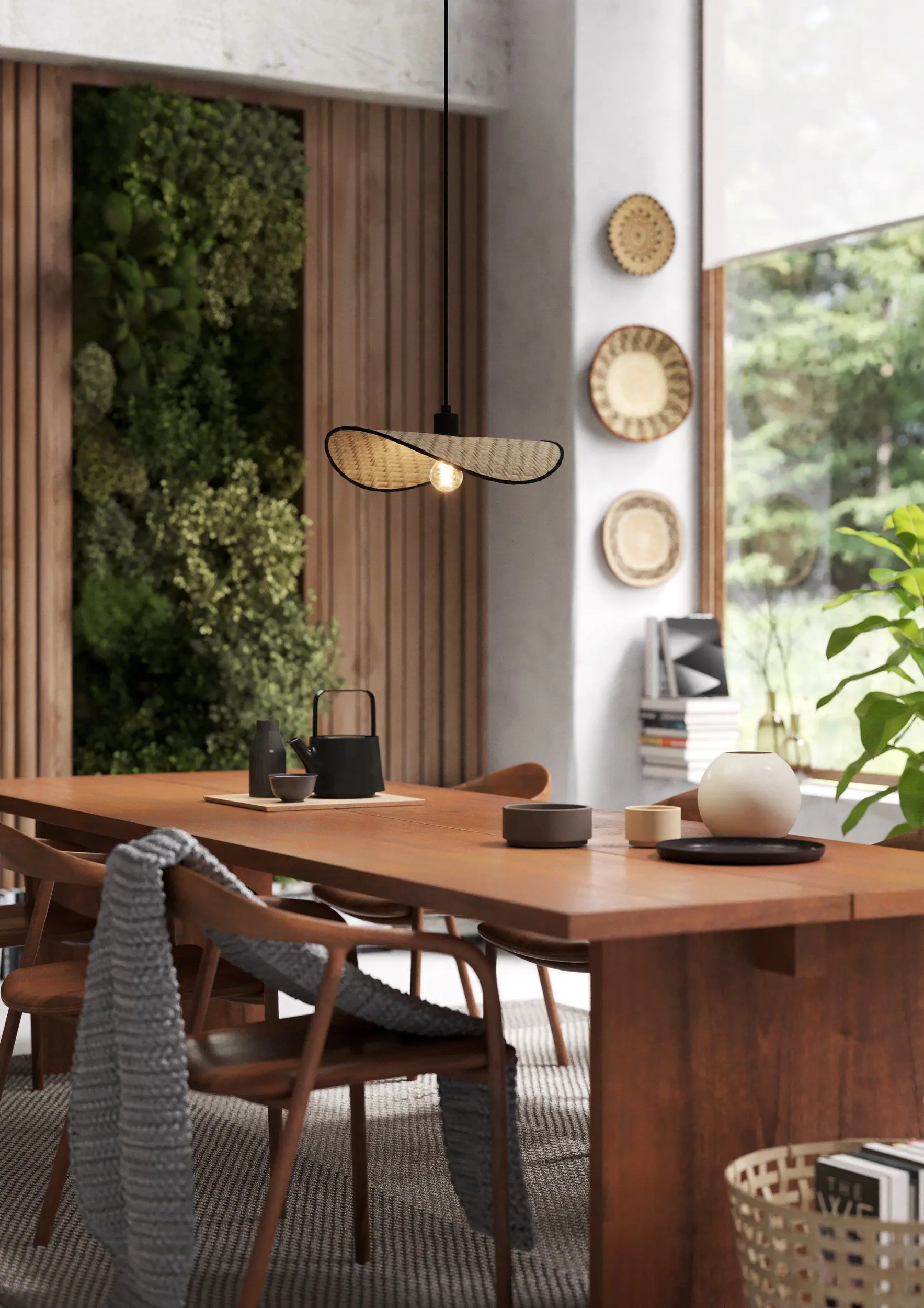 Eglo Hängeleuchte Marywell Stahl ,Holz, schwarz, braun