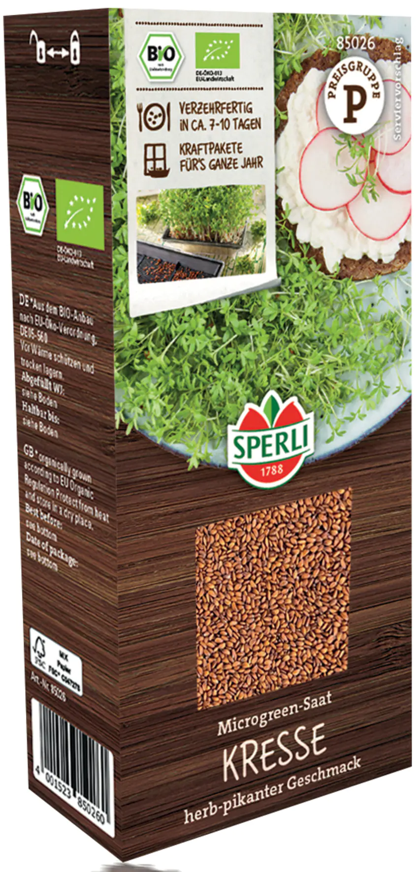Sperli BIO Microgreen-Saat Kresse