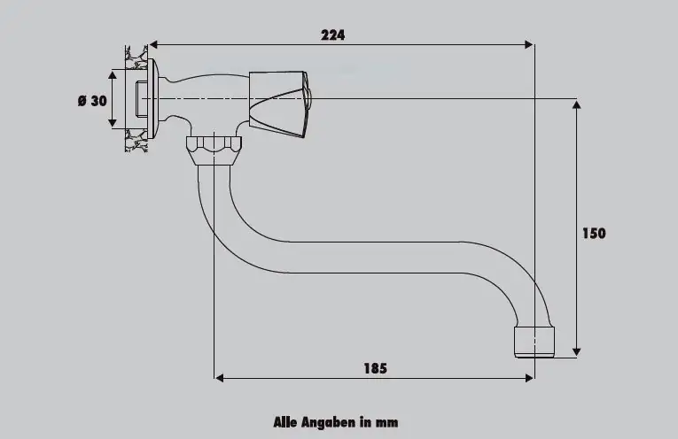 Primaster Kaltwasserarmatur Saarbrücken verchromt S-Auslauf