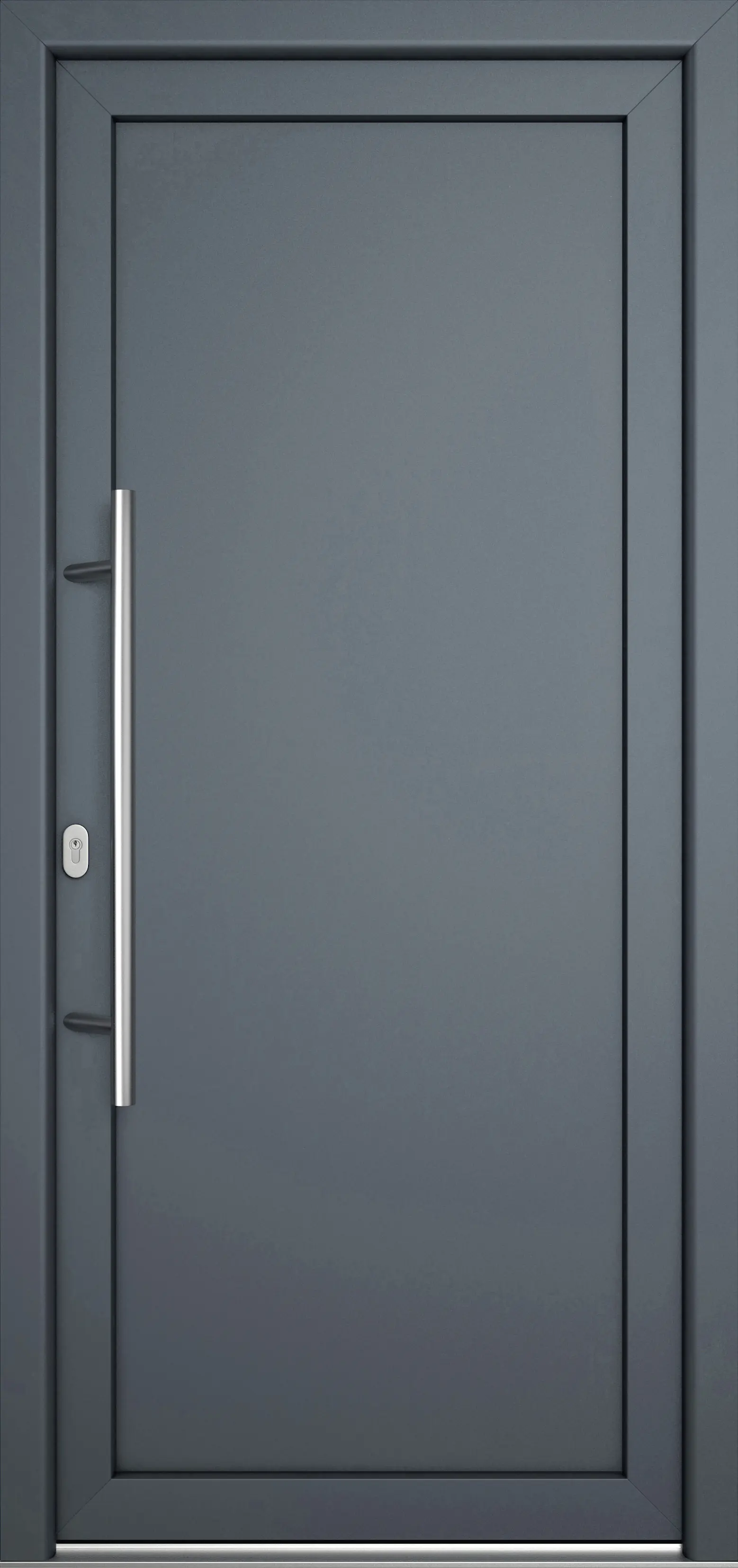 Meeth Haustür Signum Pro PVC Modell 01 108 x 200 cm DIN Links weiß/titan Meeth Haustür Signum Pro PVC Modell 01 108 x 200 cm DIN Links weiß/titan