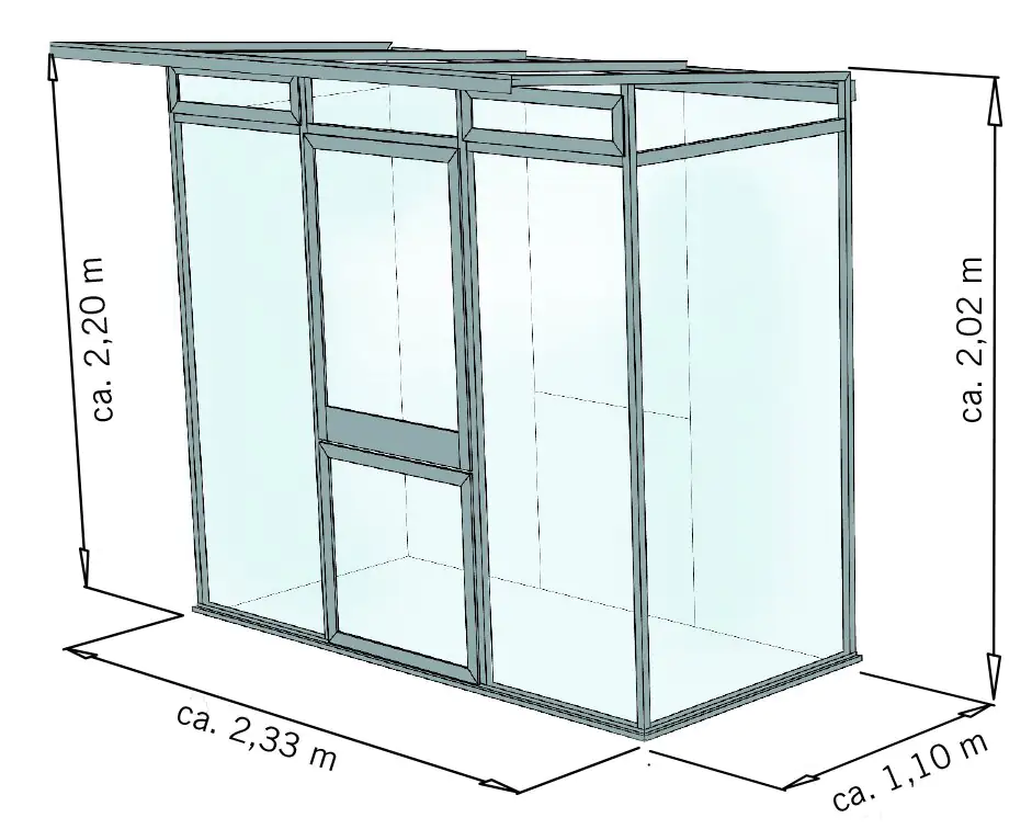 KGT Gewächshaus Linea I 1,10 x 2,33 x 2,15 m, anthrazit-grau KGT Gewächshaus Linea I 1,10 x 2,33 x 2,15 m, anthrazit-grau