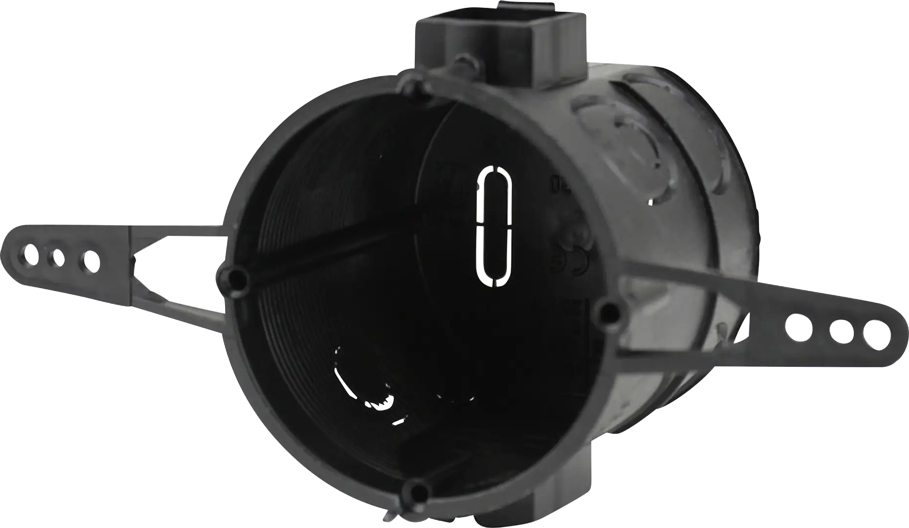 UP-Schalterdose mit Nagellaschen 60mm schwarz