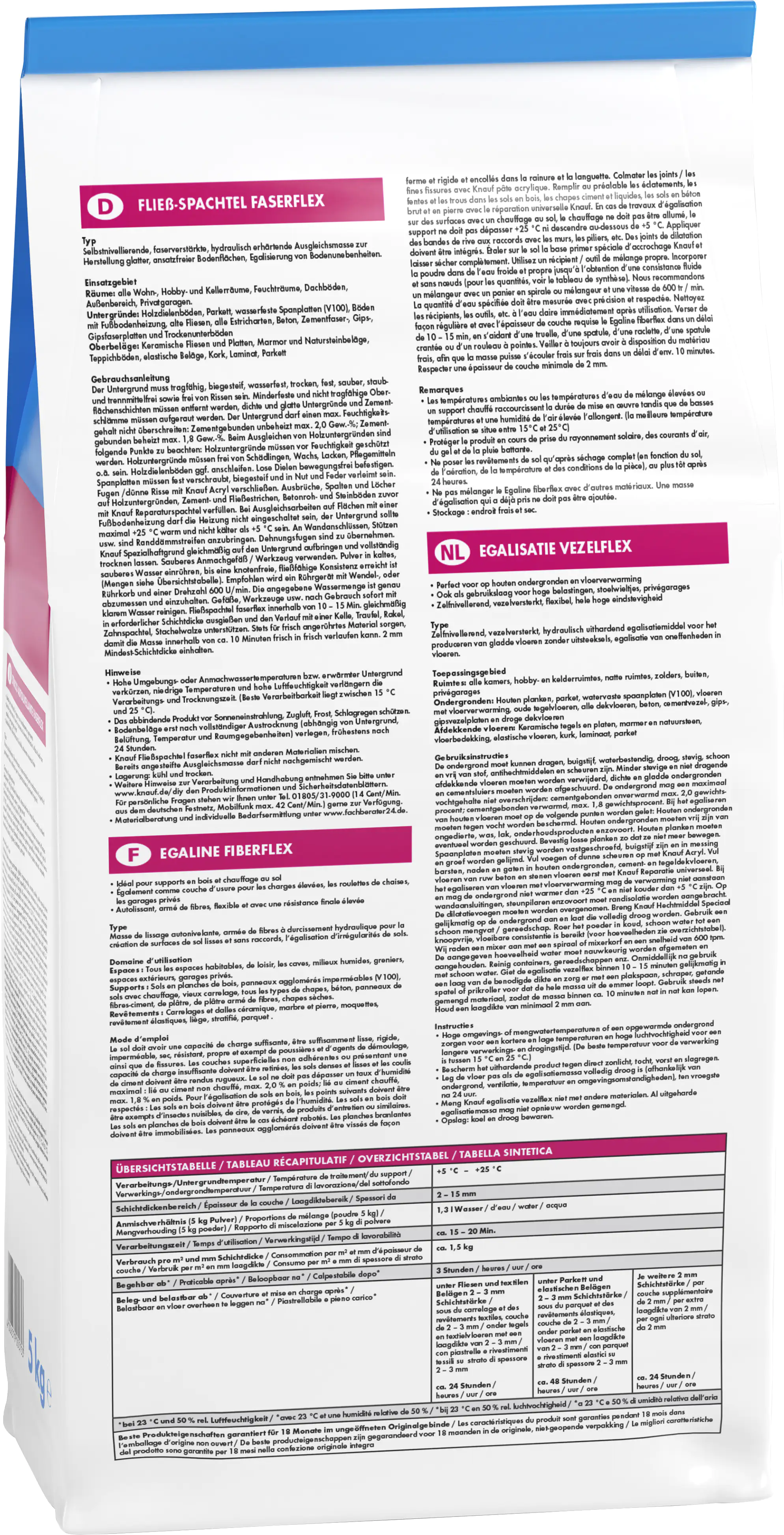 Knauf Fließspachtel Faserflex grau, 5 kg, für Innen und Außen Knauf Fließspachtel Faserflex grau, 5 kg, für Innen und Außen