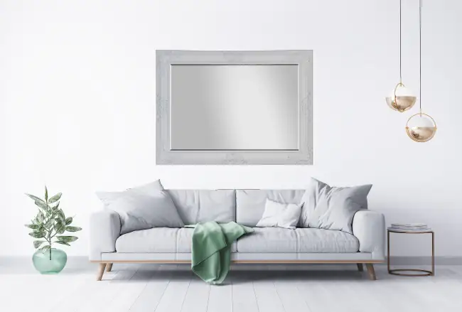 TrendLine Wandspiegel Antik weiß 77 x 107 cm