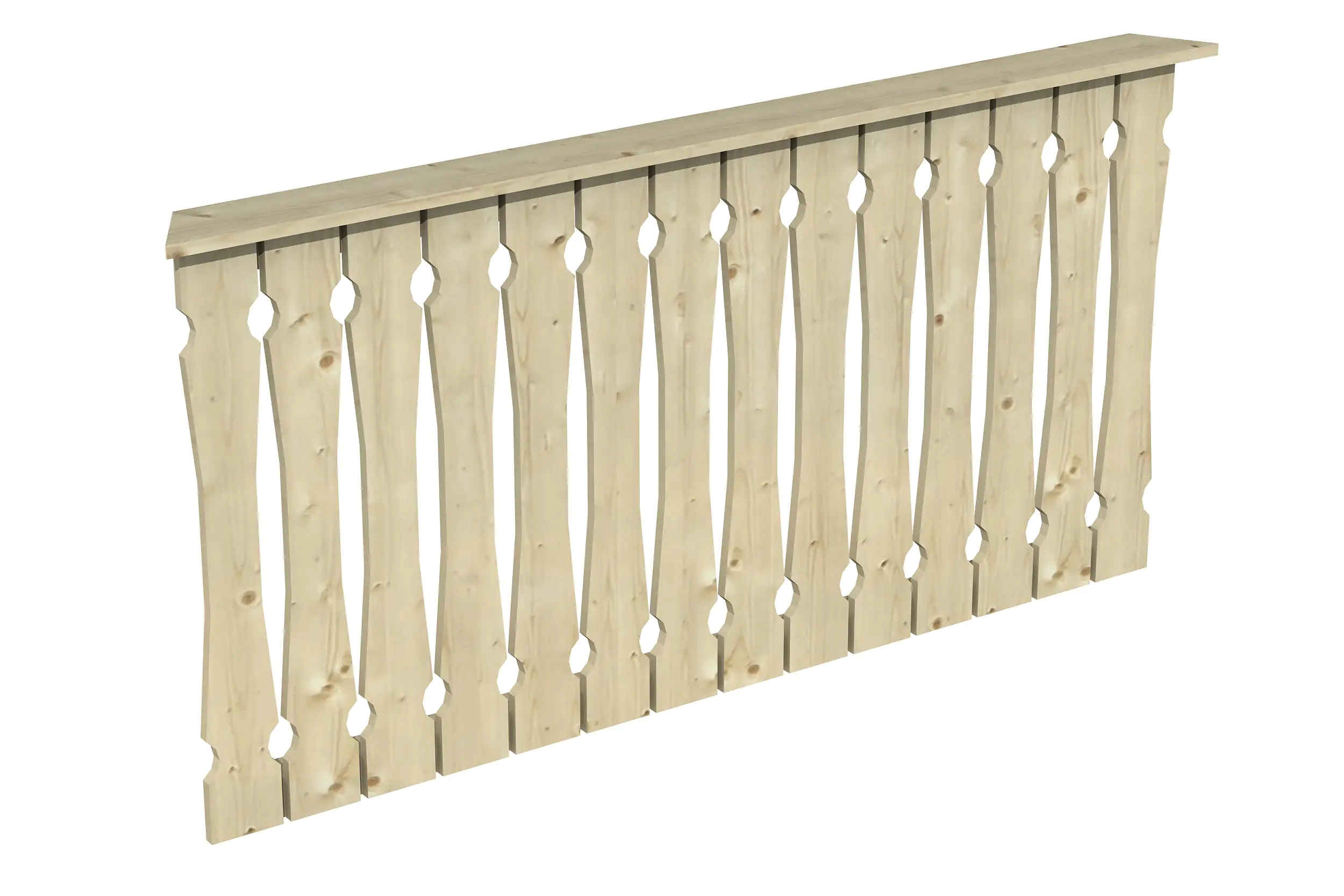 SKAN HOLZ Brüstung Balkonschalung 180 x 96 cm, Fichte, natur