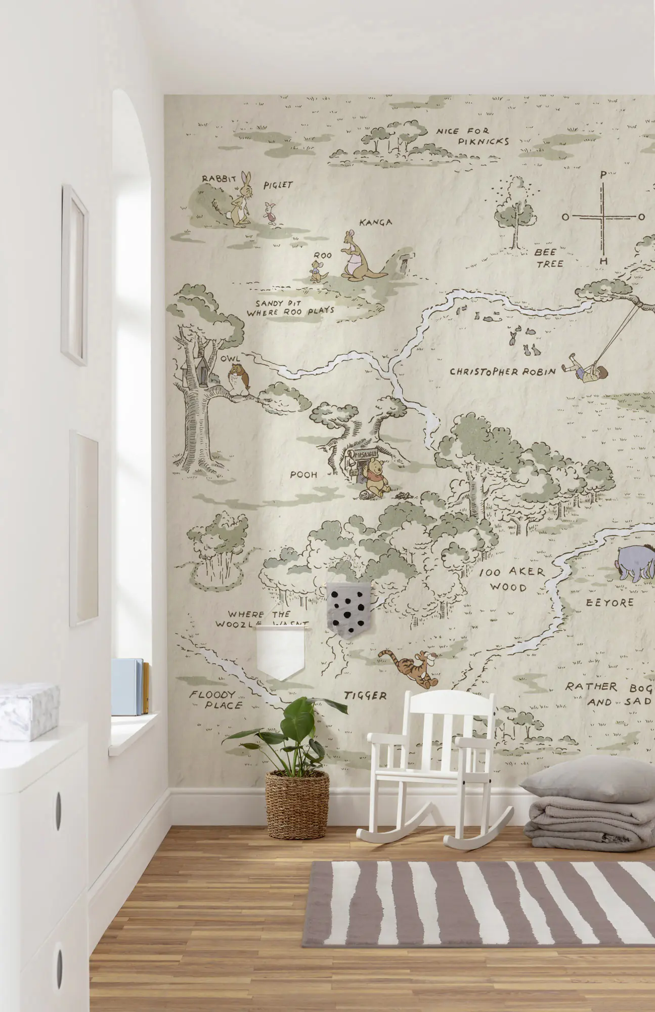 Komar Vlies Fototapete Winnie Pooh Map 200 x 240 cm 