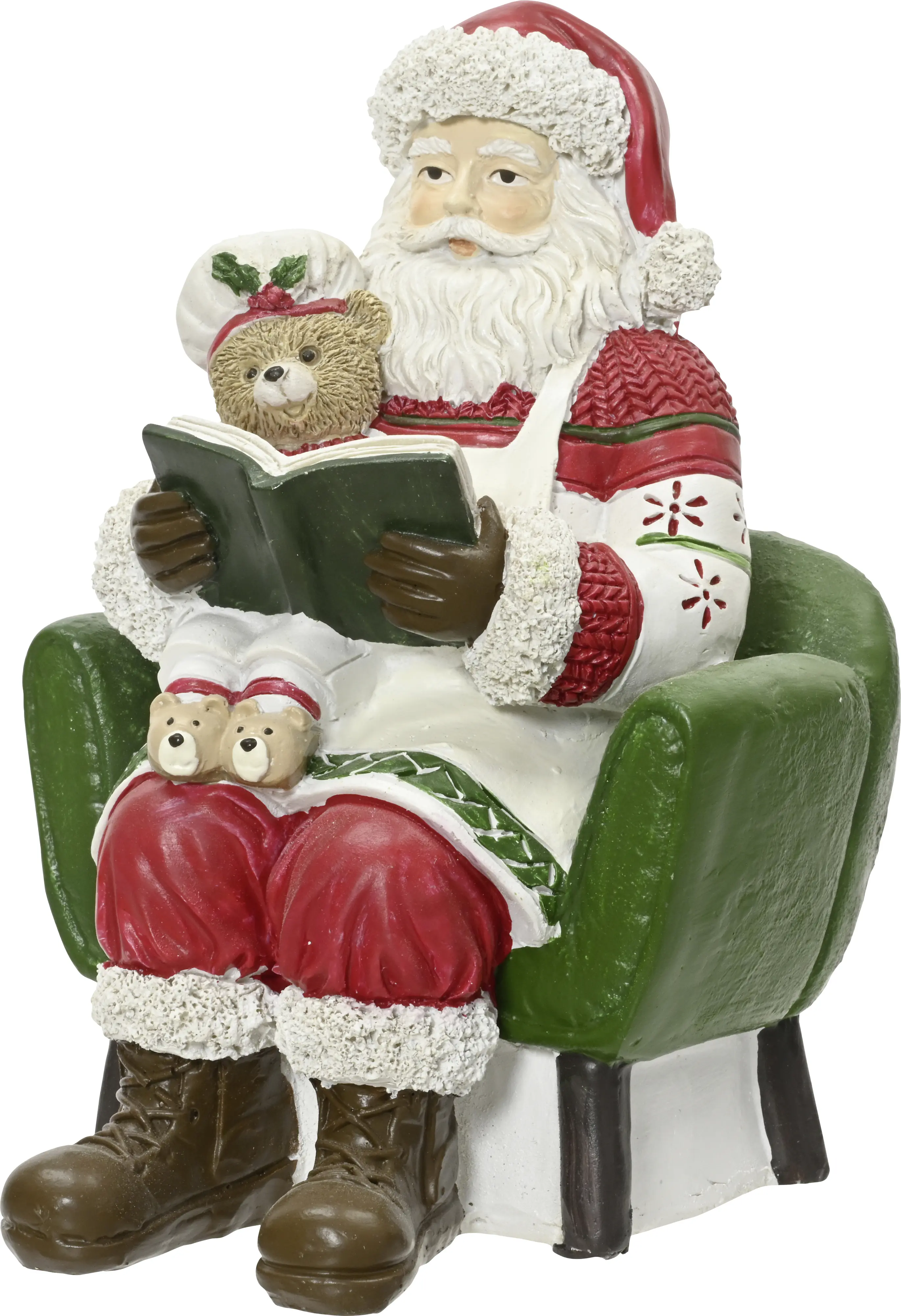 Decoris Dekofigur Weihnachtsmann 11,5 x 13 x 17 cm rot/grün