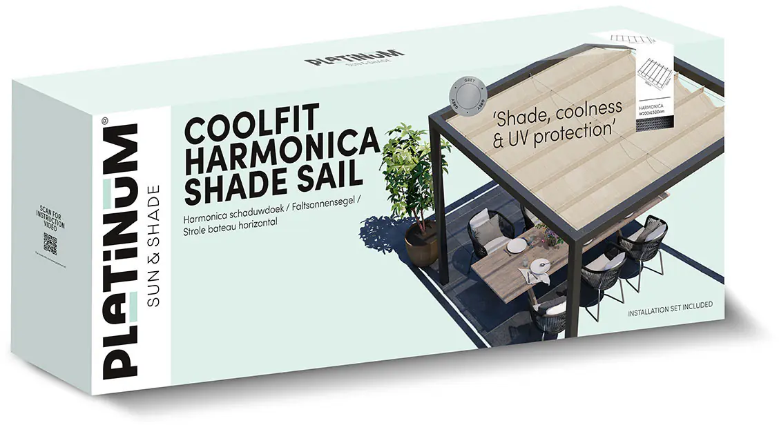 Platinum Faltsonnensegel Coolfit 2 x 5 m altweiß